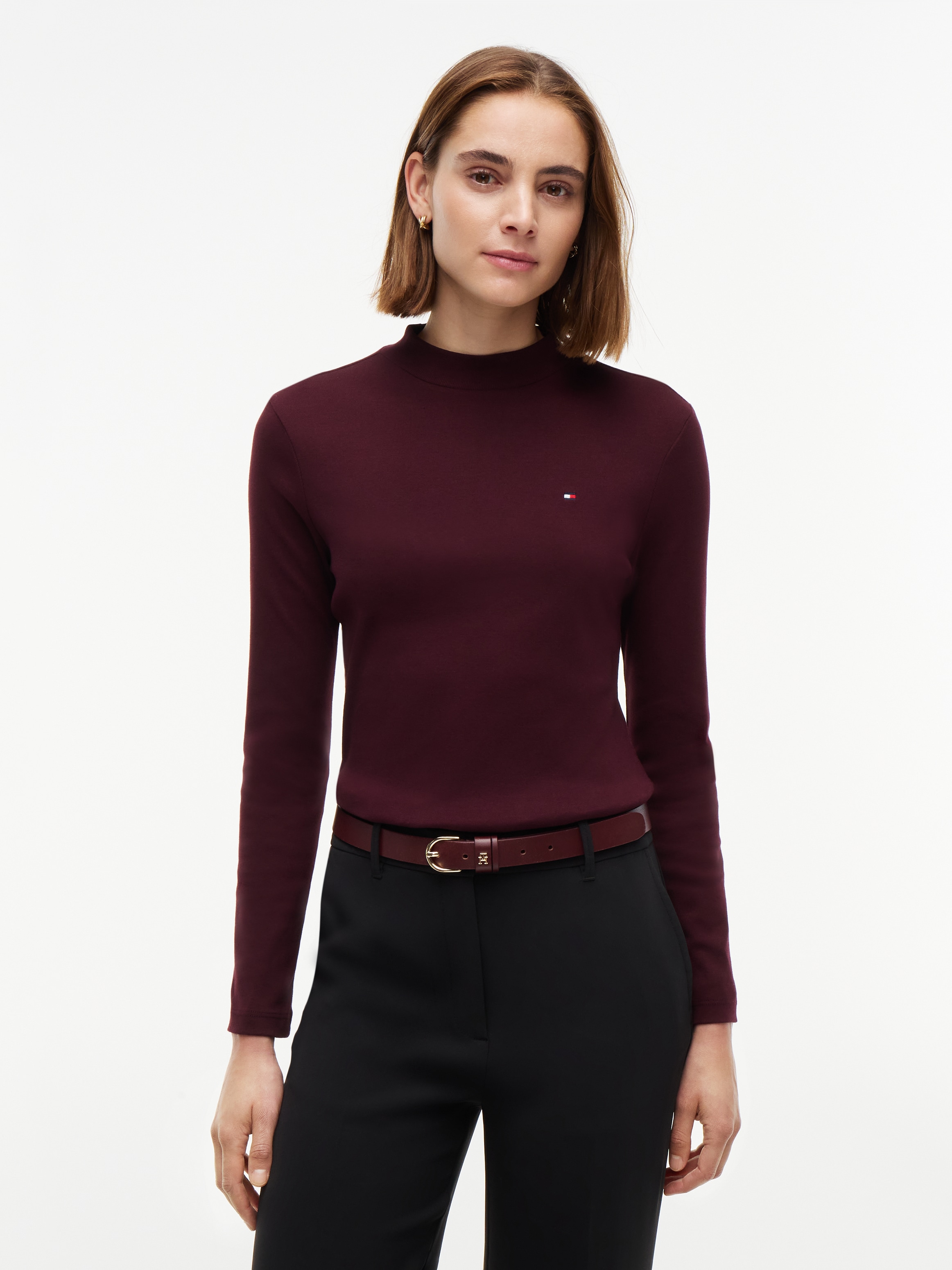 Tommy Hilfiger Langarmshirt "SLIM CODY MOCK-NK LS" Baumwolle, slim fit
