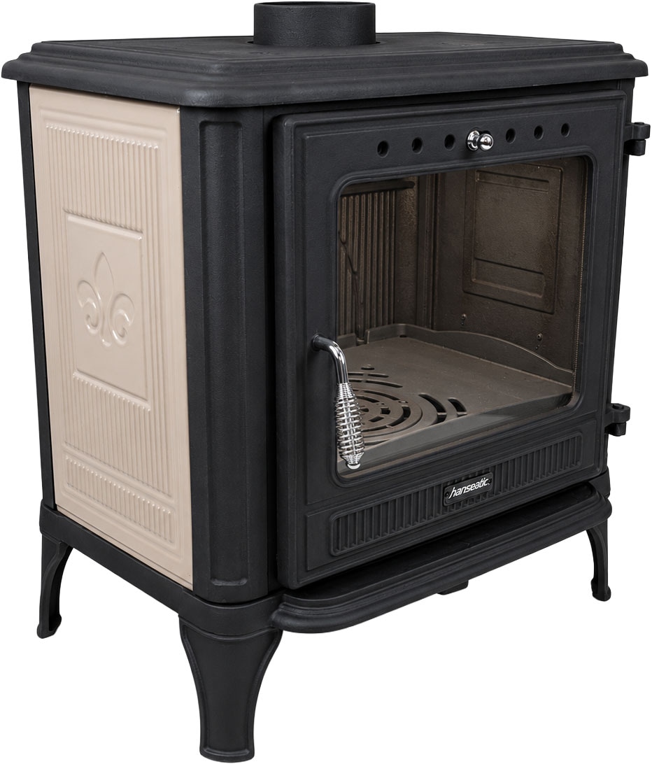 Hanseatic Kaminofen »Castor XXL, Gussofen mit Beige emaillierten Seiten für 50cm Holz« Großer Feuerraum