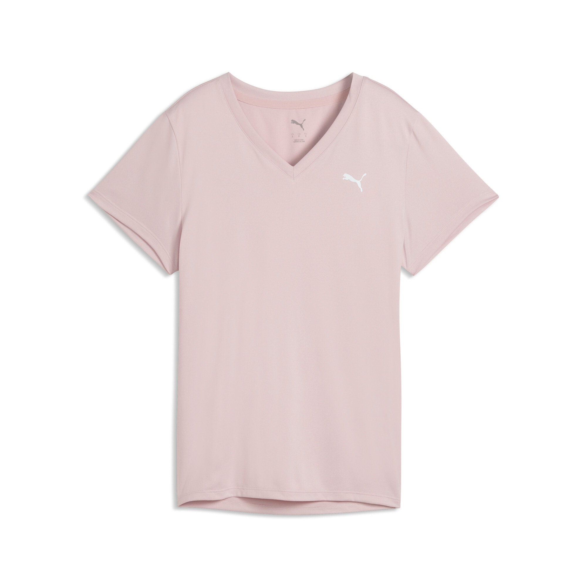 PUMA Trainingsshirt "W TAD ESSENTIAL VNECK TEE" mit DryCELL-Technologie, körperbetonter V-Ausschnitt, Kurzarmdesign
