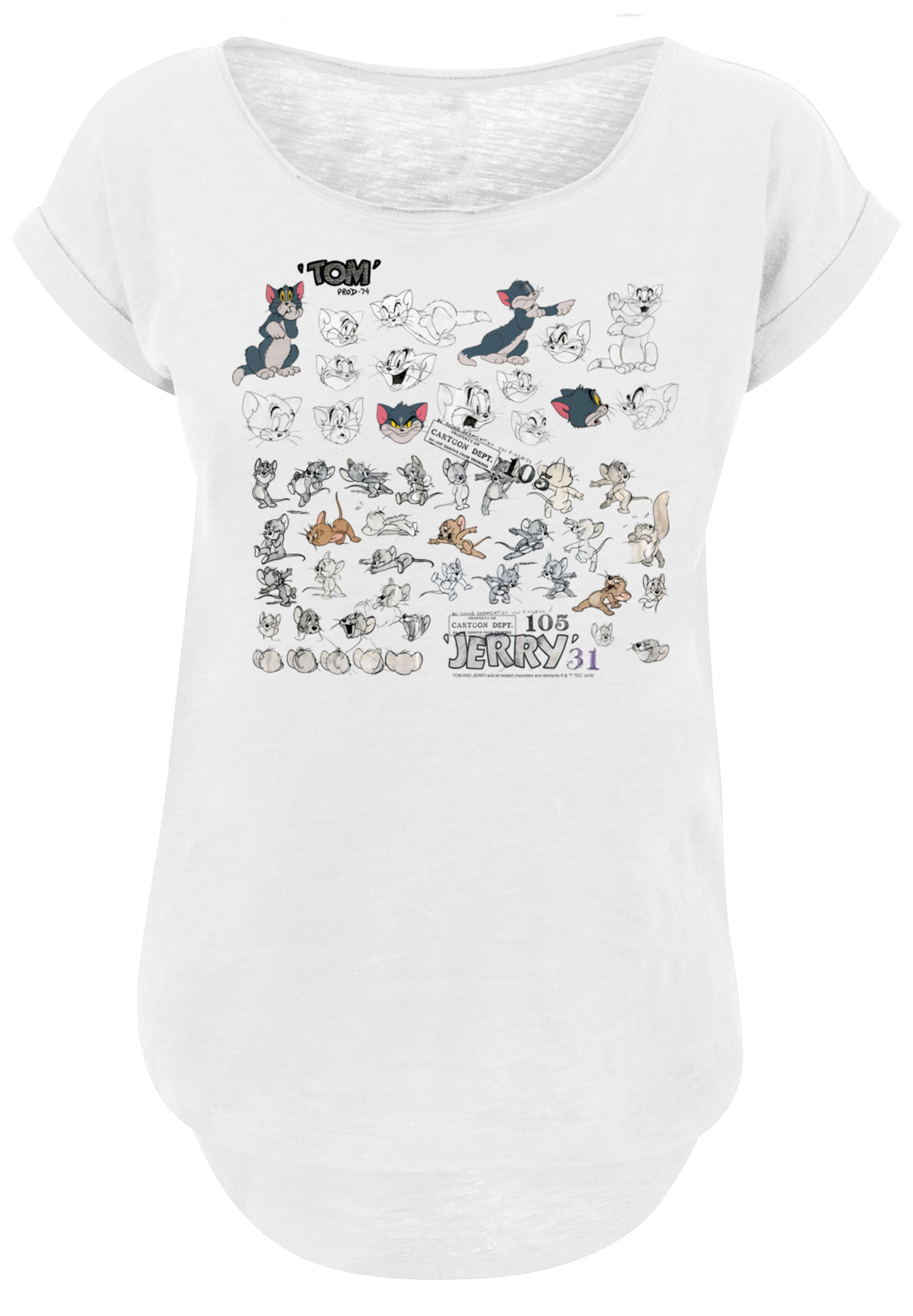 F4NT4STIC T-Shirt »Tom and Jerry TV Serie Cartoon Dept«, Damen,Premium Merch,Lang,Longshirt,Bedruckt
