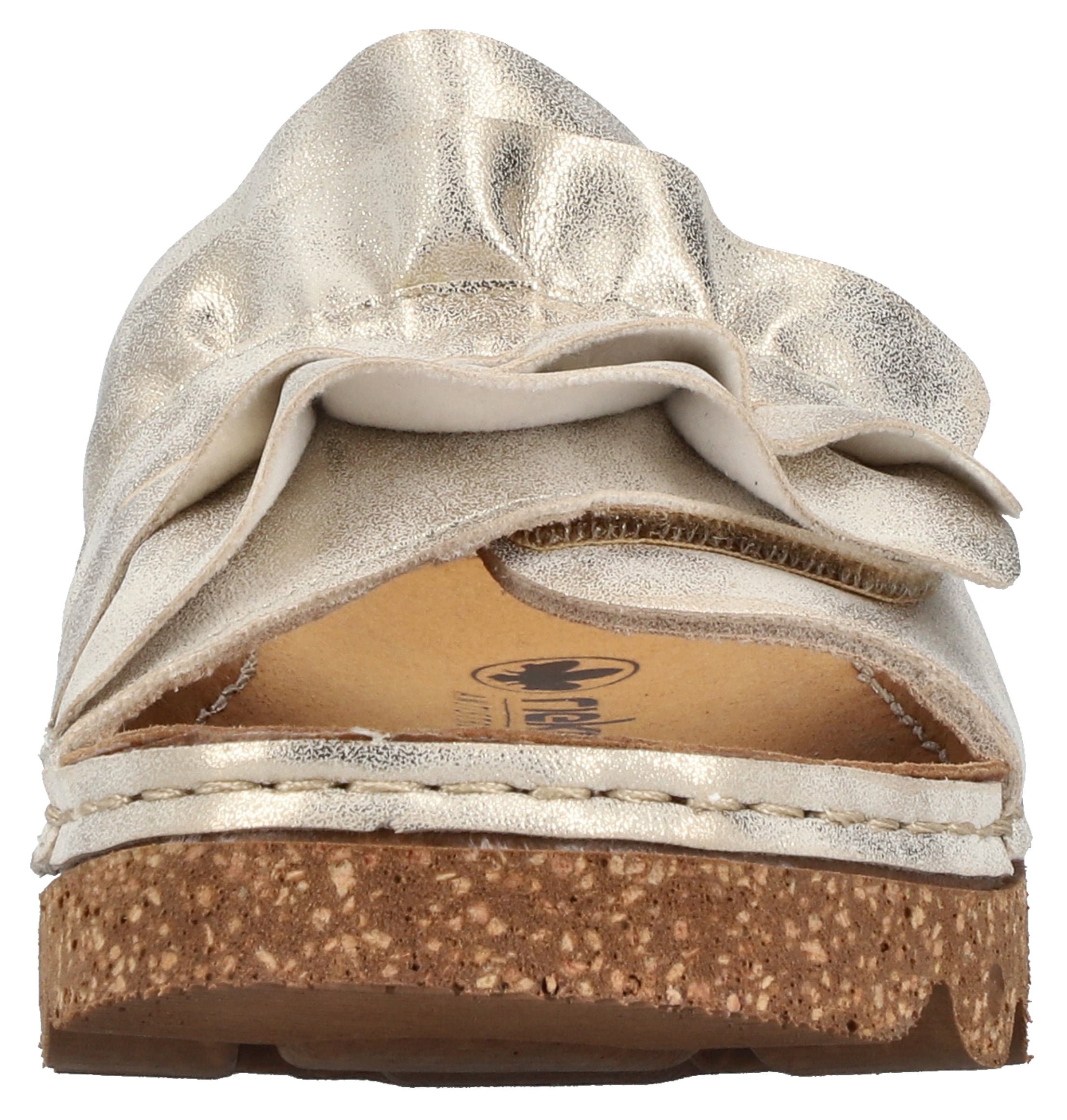 Rieker Pantolette, Sommerschuh, Strandschuh, Hausschuh mit modischer Plateausohle