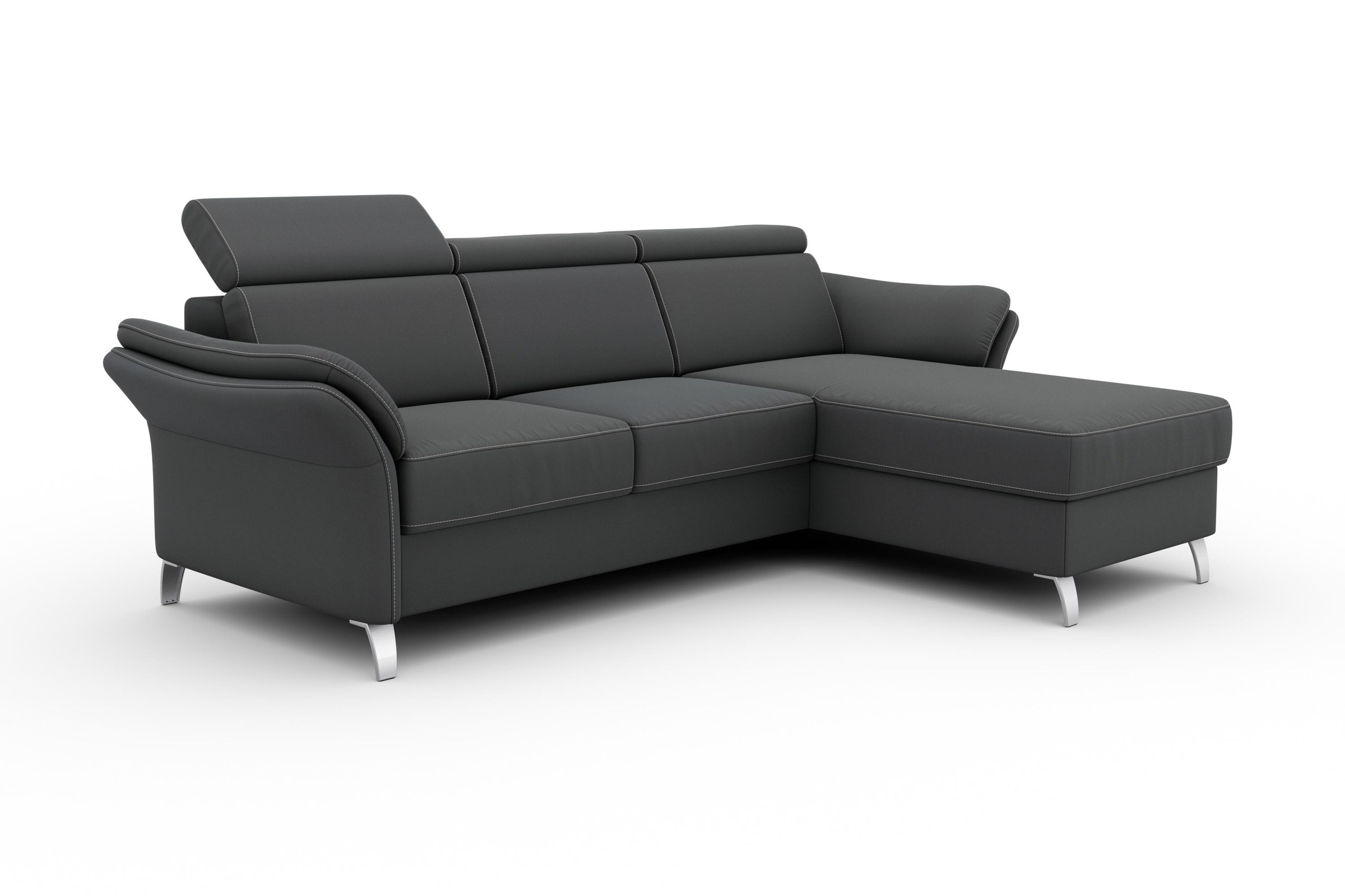 sit&more Ecksofa »Vincenzo L-Form«, inklusive Kopfteilverstellung, wahlweise mit Bettfunktion, Bettkasten