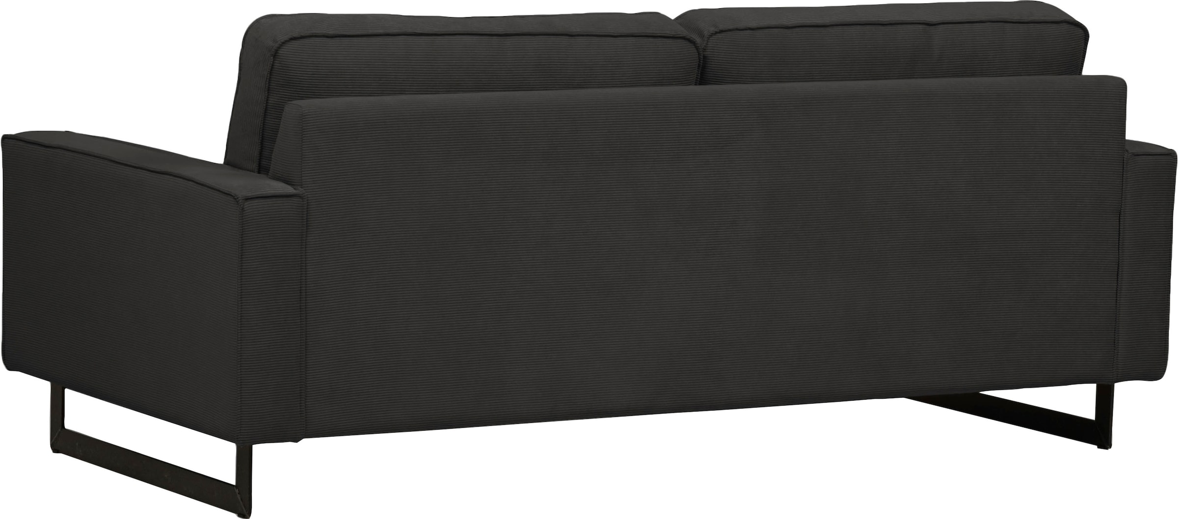 PLACES OF STYLE 2-Sitzer »Pinto, 166 cm, Cord, Chenille, Lederoptik« mit Keder, schwarze Metallfüße, Wellenunterfederung