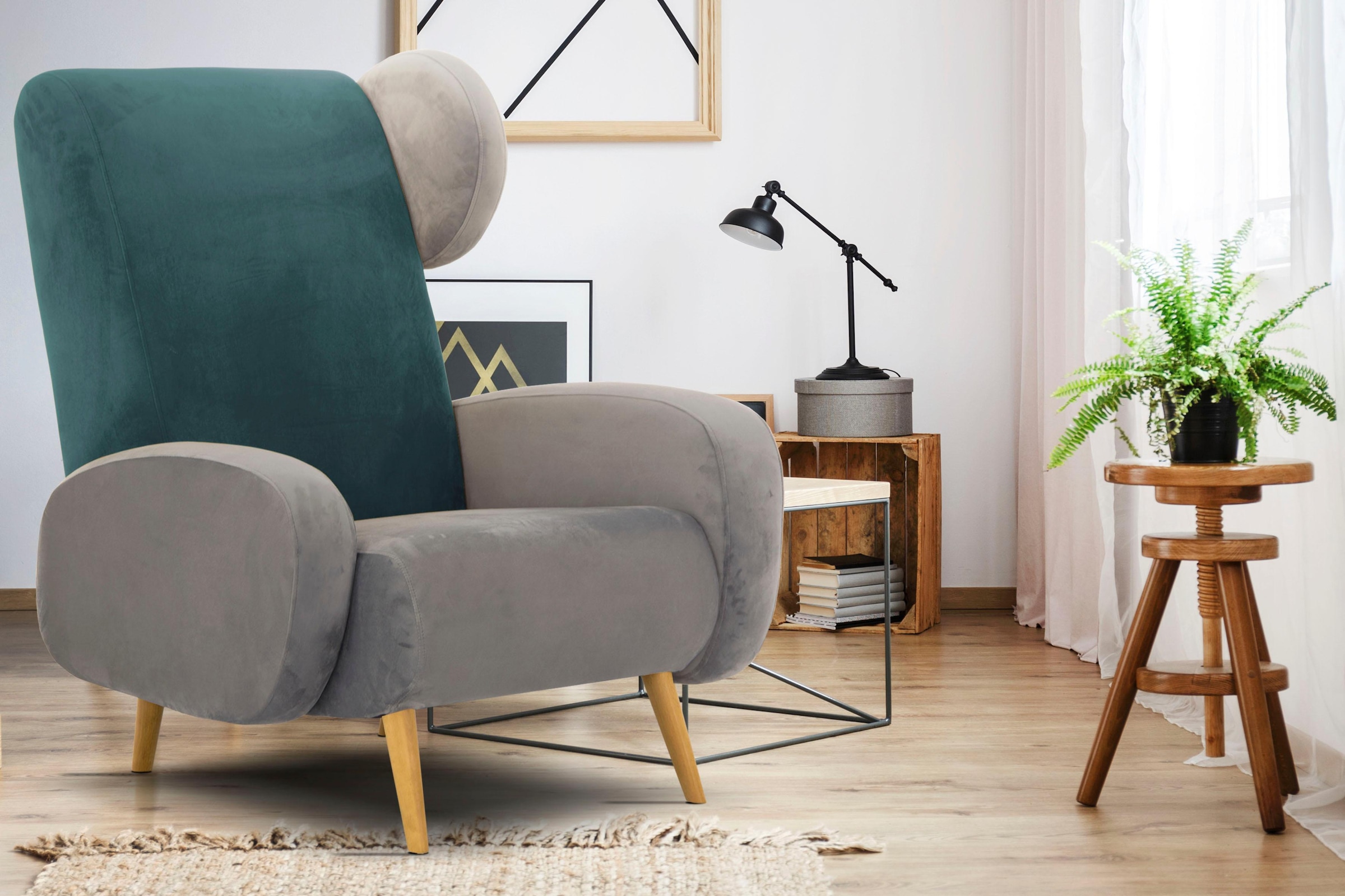 Home affaire Sessel "Gox Ohrensessel", in außergewöhnlicher stylischer Opti günstig online kaufen