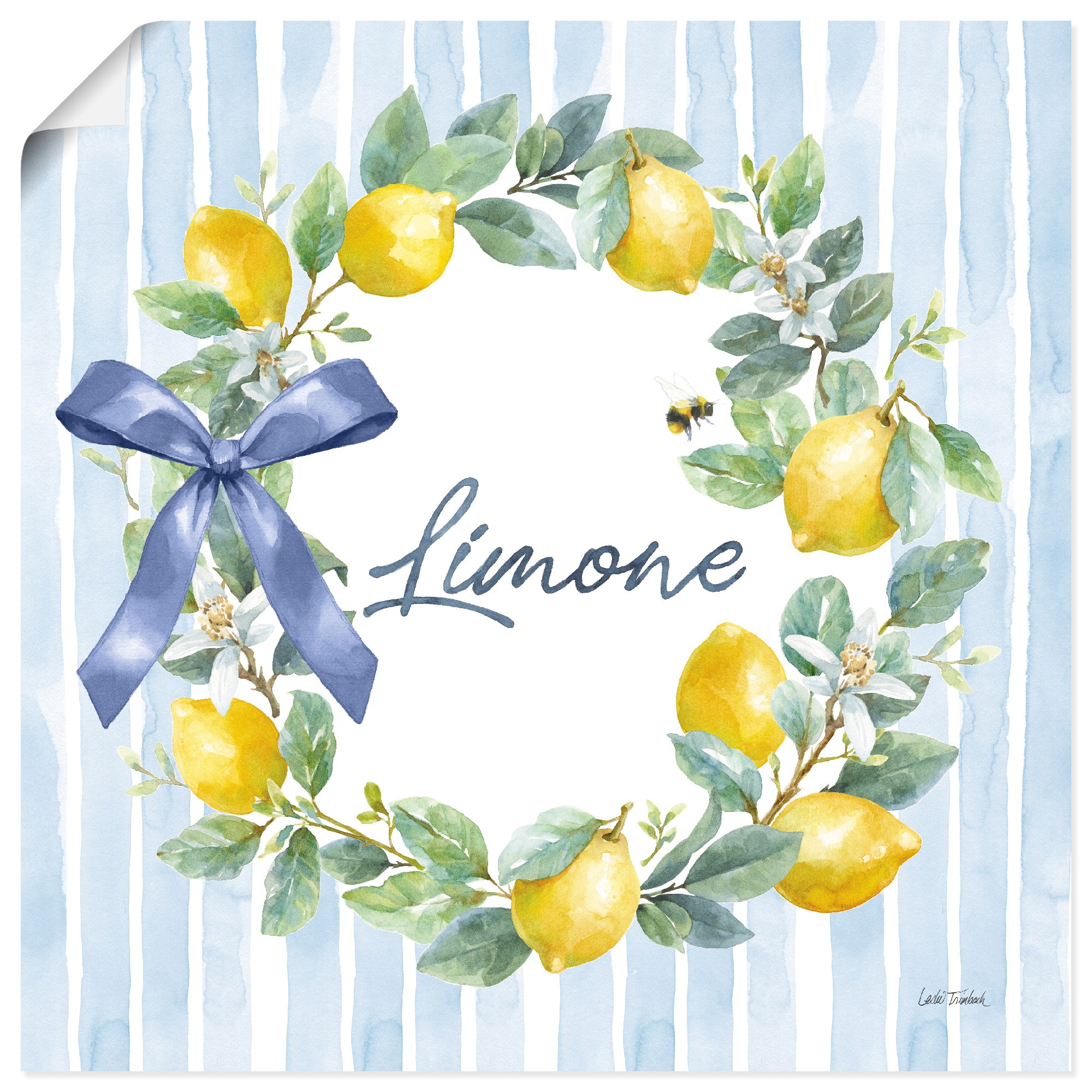 Wandbild ARTLAND "Le Citron IV", farbe bild(er): gelb, B:40cm H:40cm, Papier, Bilder, als Alubild, Leinwandbild, Poster, Wandaufkleber in verschied. Größen