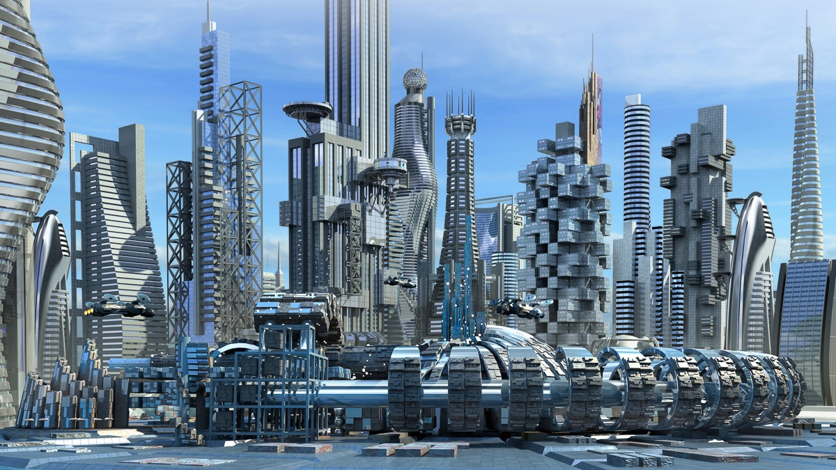 Papermoon Fototapete "Science-Fiction-Skyline"