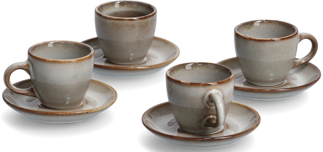 Zeller Present Espressotasse spülmaschinengeeignet, 8-teilig (4 Tassen, 4 U günstig online kaufen