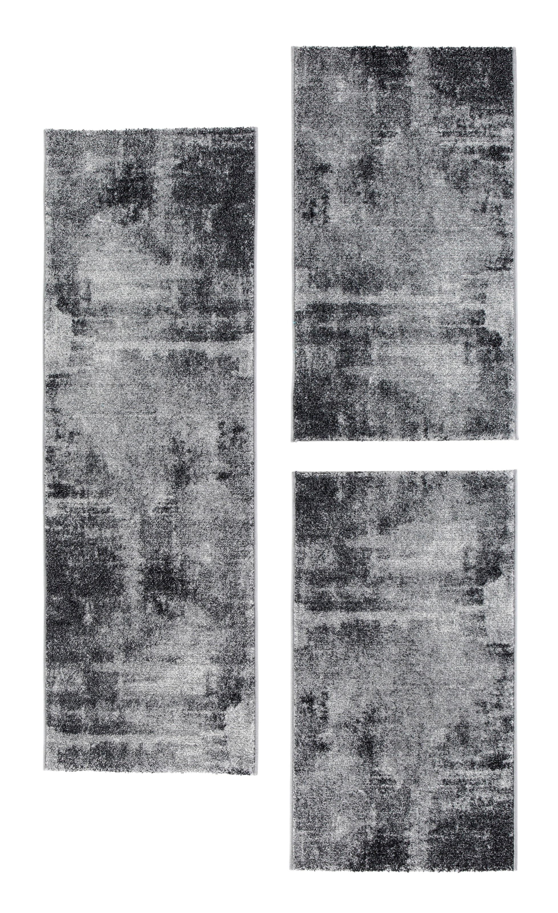 Bettumrandung ANDIAMO, H:7mm, grau, Obermaterial: 100% Polypropylen, Schlafzimmer, Bettumrandungen, "Bettvorleger Luna", Bettvorleger, Läufer-Set,