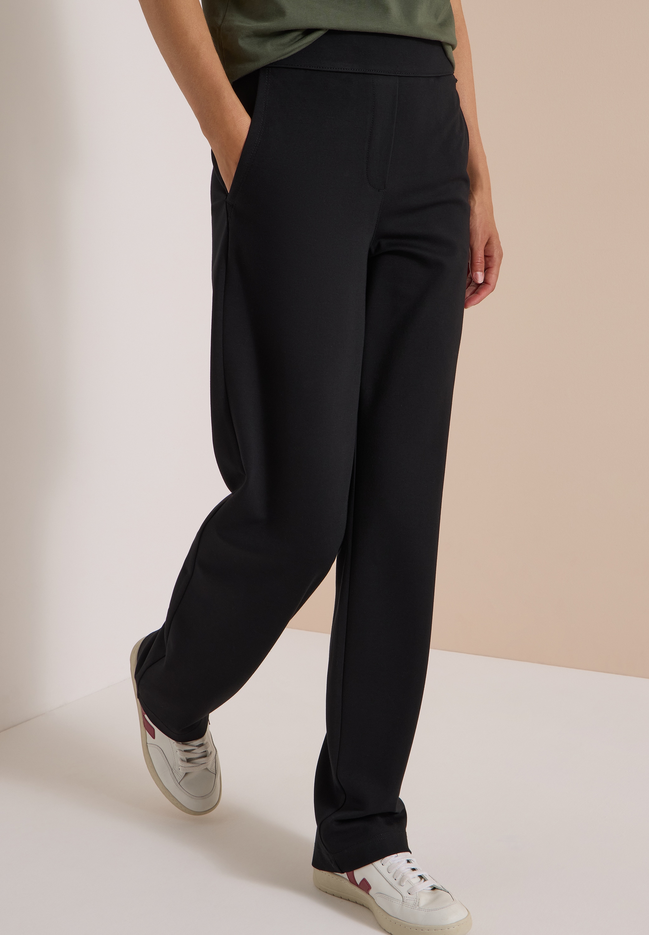 Cecil Stoffhose "Style NEELE" Jerseyhose im Loose Fit und mit Elastik-Bund