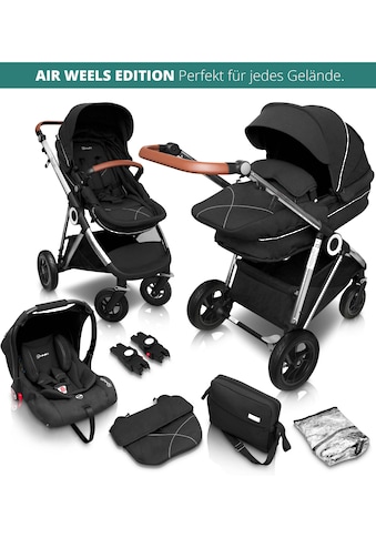 Kombi-Kinderwagen »Halime AIR 3in1, Anthracite Silver«, mit Luftreifen, inkl....