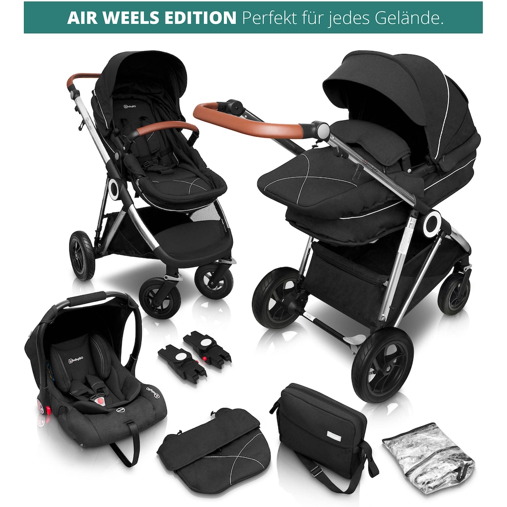 BabyGo Kombi-Kinderwagen »Halime AIR 3in1, Anthracite Silver«