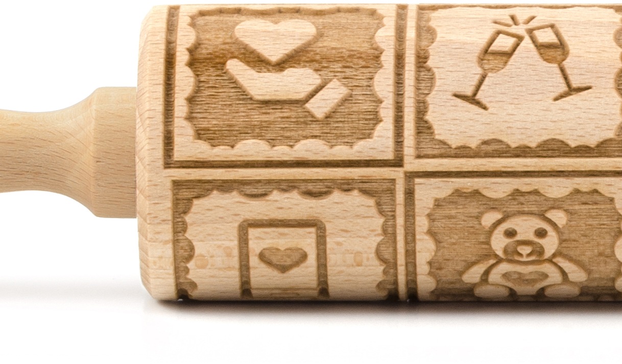 folkroll Teigroller »3D-Motiv-Teigrolle«, Love Message