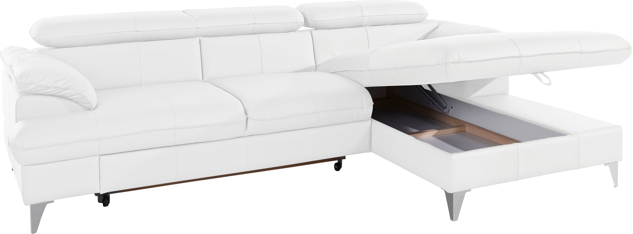 COTTA Polstergarnitur »Caluso L-Form«, (2 tlg.), Set bestehend aus: Ecksofa mit Kopfteilverstellung & Hocker
