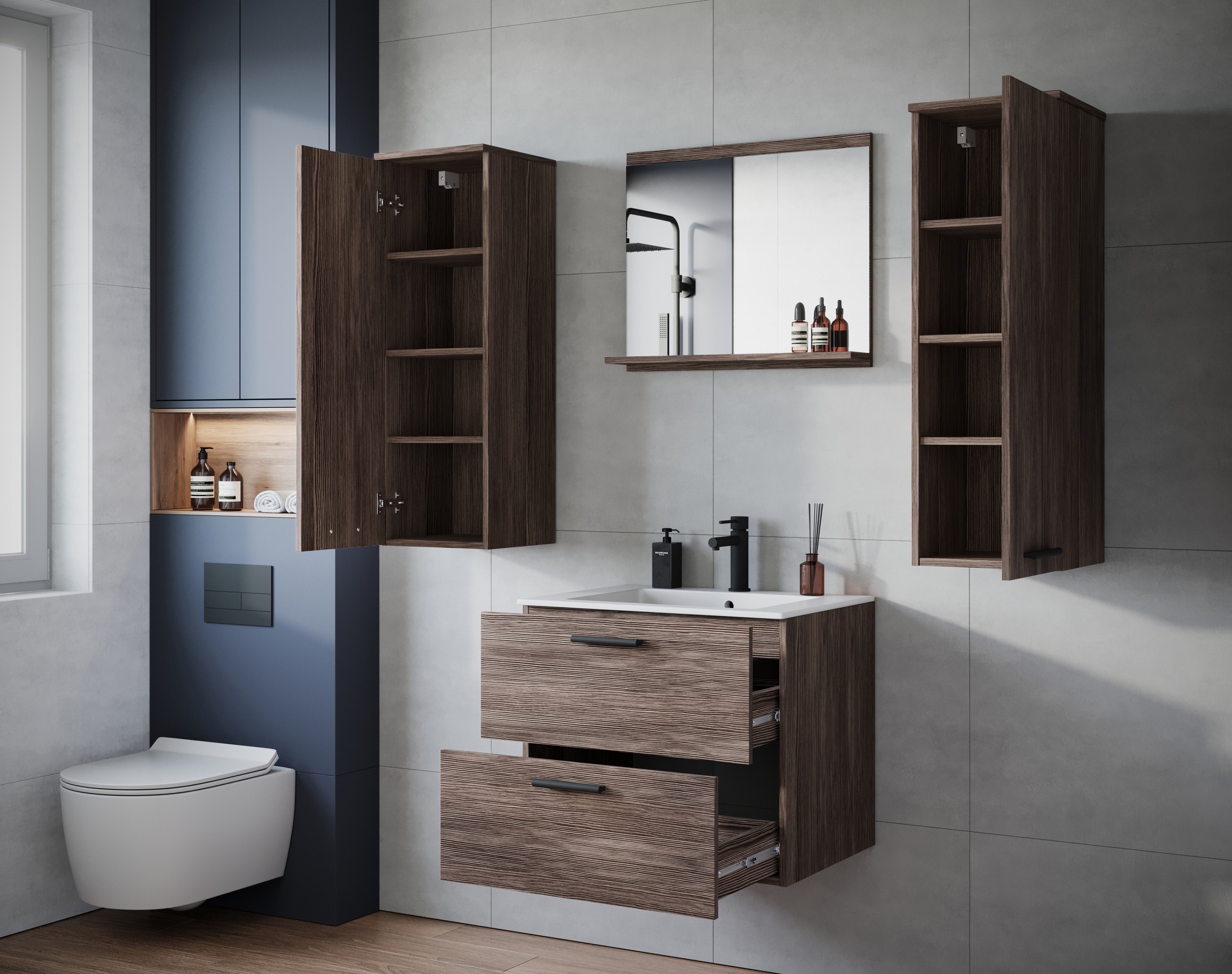 Thumbnail - welltime Badmöbel-Set "PILA" Set, 4 Stk. tlg.