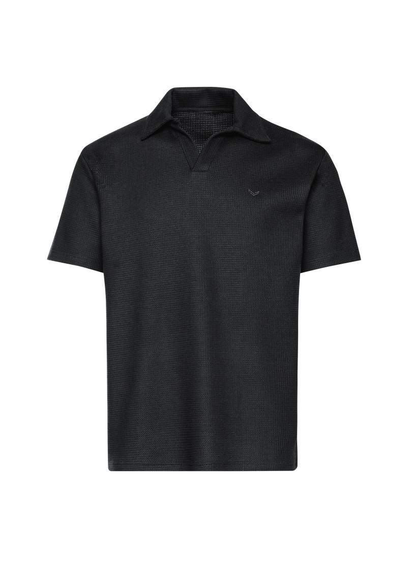 Trigema Poloshirt "TRIGEMA Oversized Poloshirt ohne Knopfleiste in Waffelop günstig online kaufen