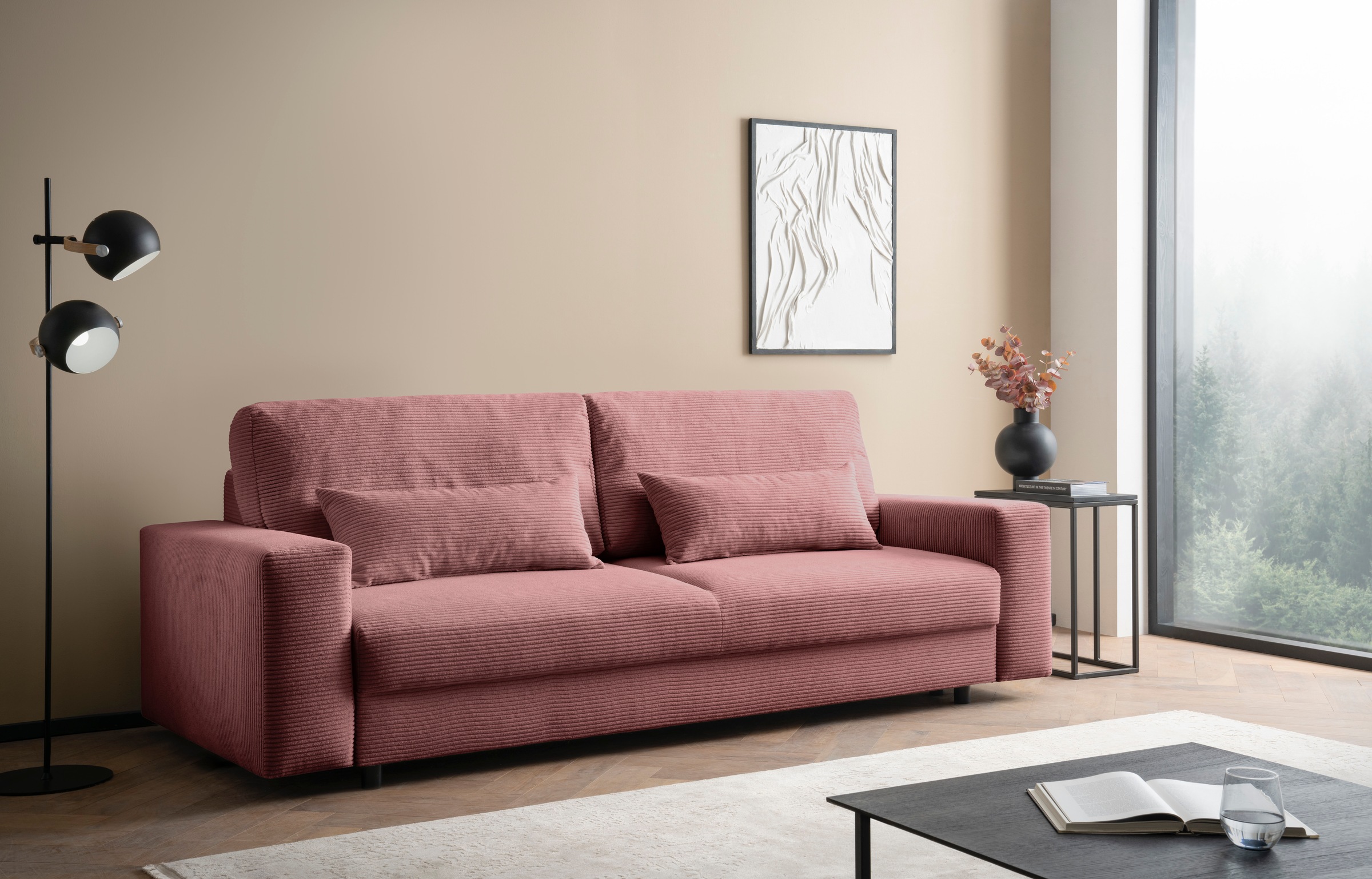 LeGer Home by Lena Gercke Schlafsofa »Imoga, Polster mit Schlaffunktion, 3-Sitzer Sofa, Couch mit Bettkasten«, in modernen Farben und Stoffen, Bettfunktion, Liegefläche: 200x150 cm