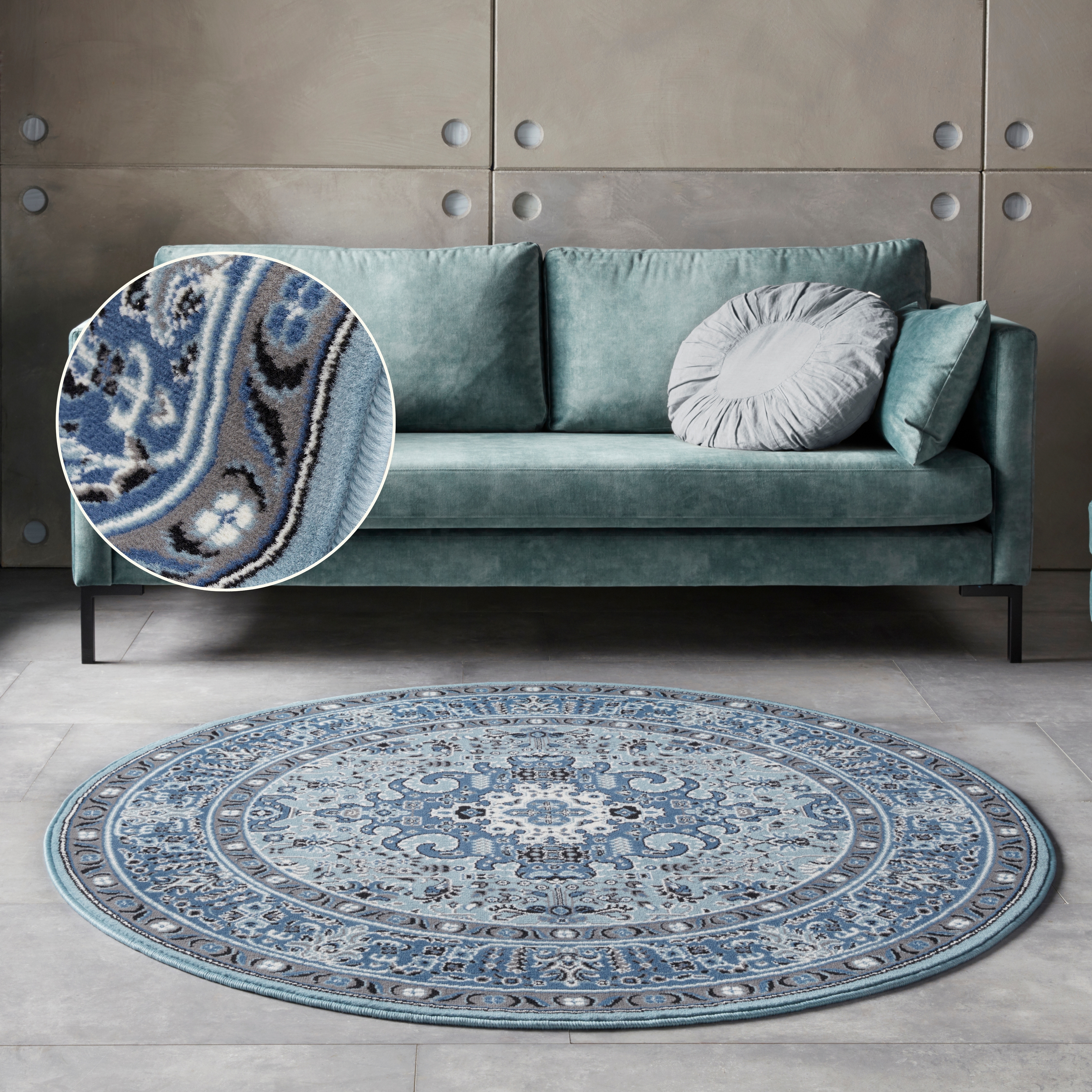 HANSE Home Teppich "Skazar Isfahan" rund 9 mm Höhe Kurzflor, Orient, Teppich, Vintage, Esszimmer, Wohnzimmer, Flur