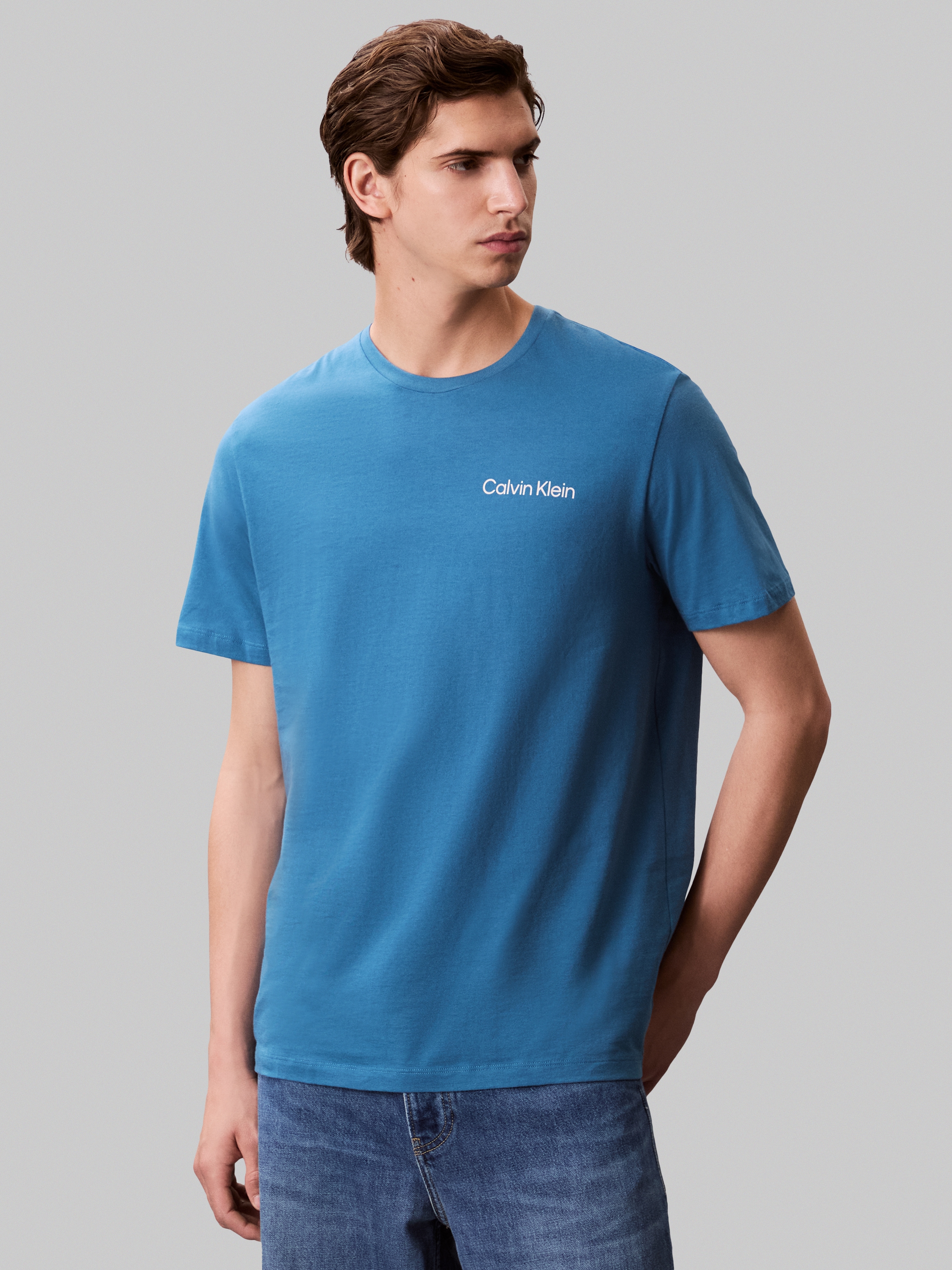 Calvin Klein Jeans T-Shirt »SS 30s E WRD STRTCH«, mit großem Logodruck auf dem Rücken