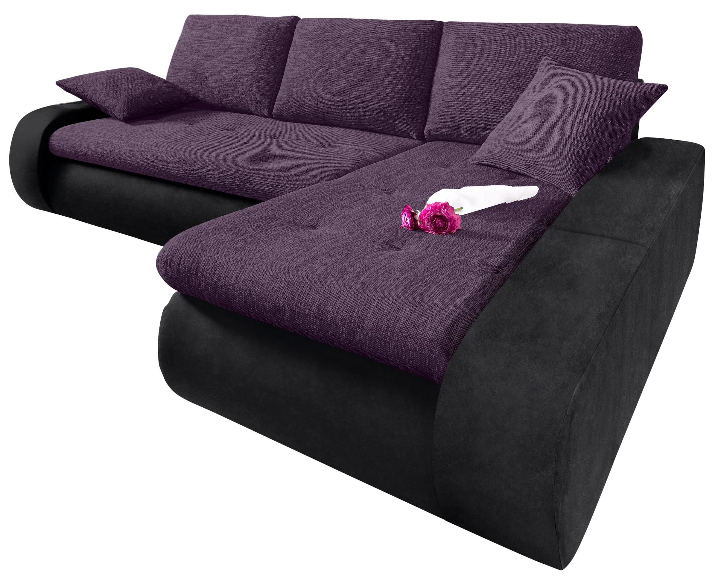 TRENDMANUFAKTUR Ecksofa "Indie, modern und bequem, Materialmix, L-Form", wa günstig online kaufen