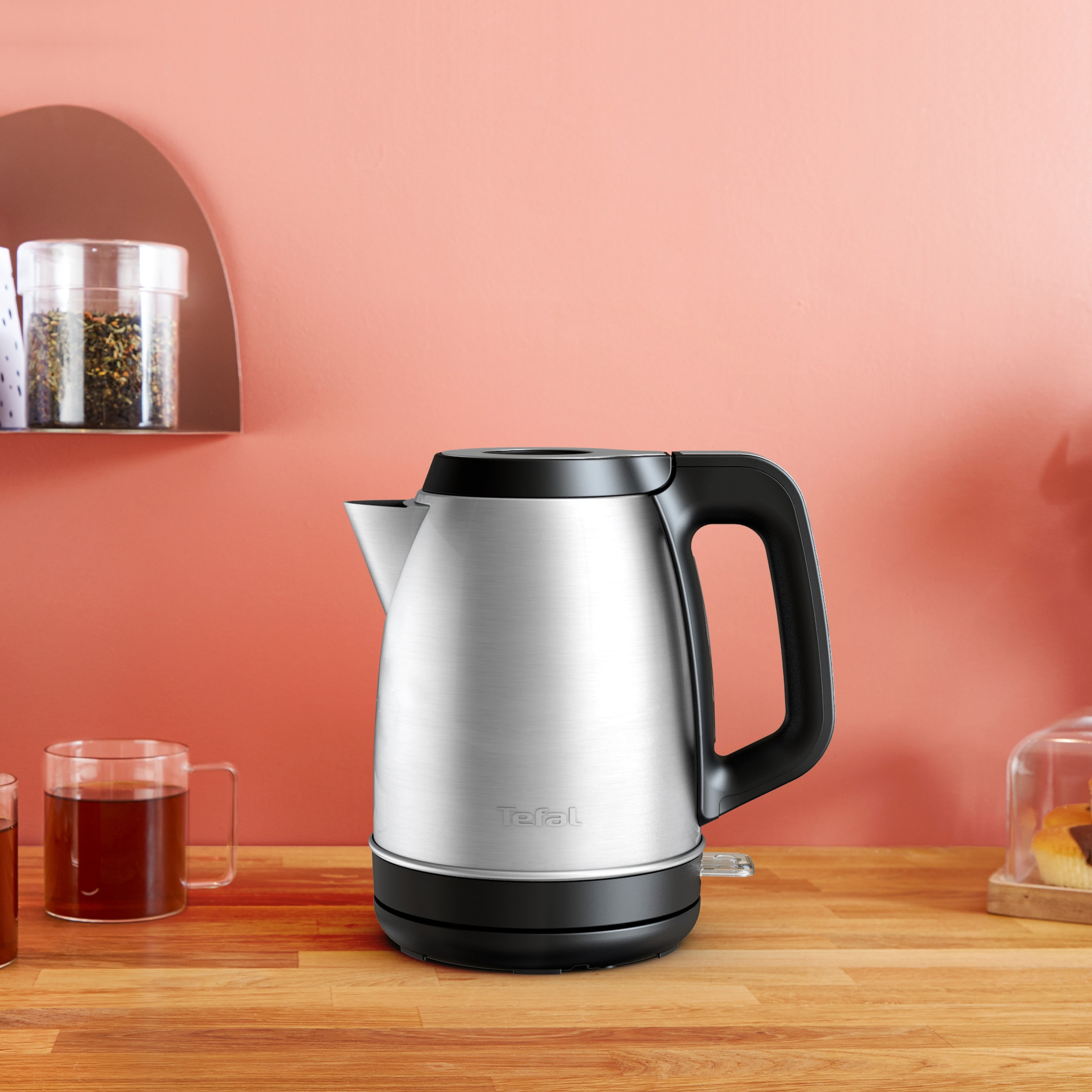 Tefal Wasserkocher »KI280D Element, Premium-Edelstahl, großes Fassungsvermögen von 1,7 l«, 1,7 l, 2400 W, KI280D Element, Premium-Edelstahl, großes Fassungsvermögen von 1,7 l