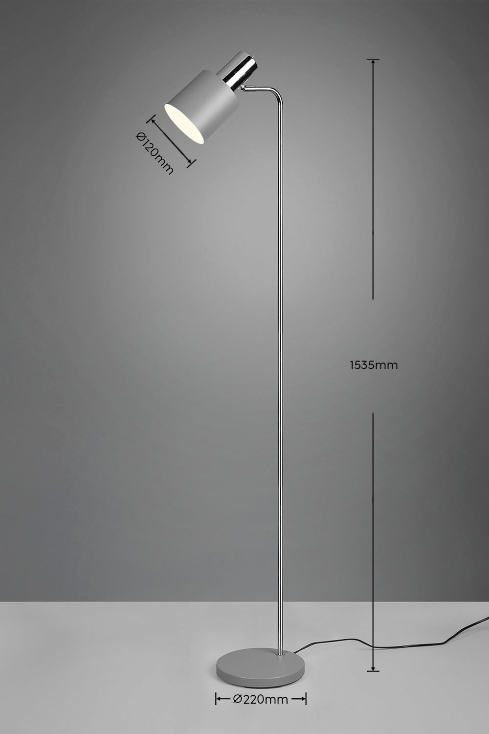 TRIO Leuchten Stehlampe »Adam«, 1 flammig-flammig, Stehleuchte 153cm, exkl  1xE27 max 10W, Kippschalter am Metallschirm online kaufen | BAUR