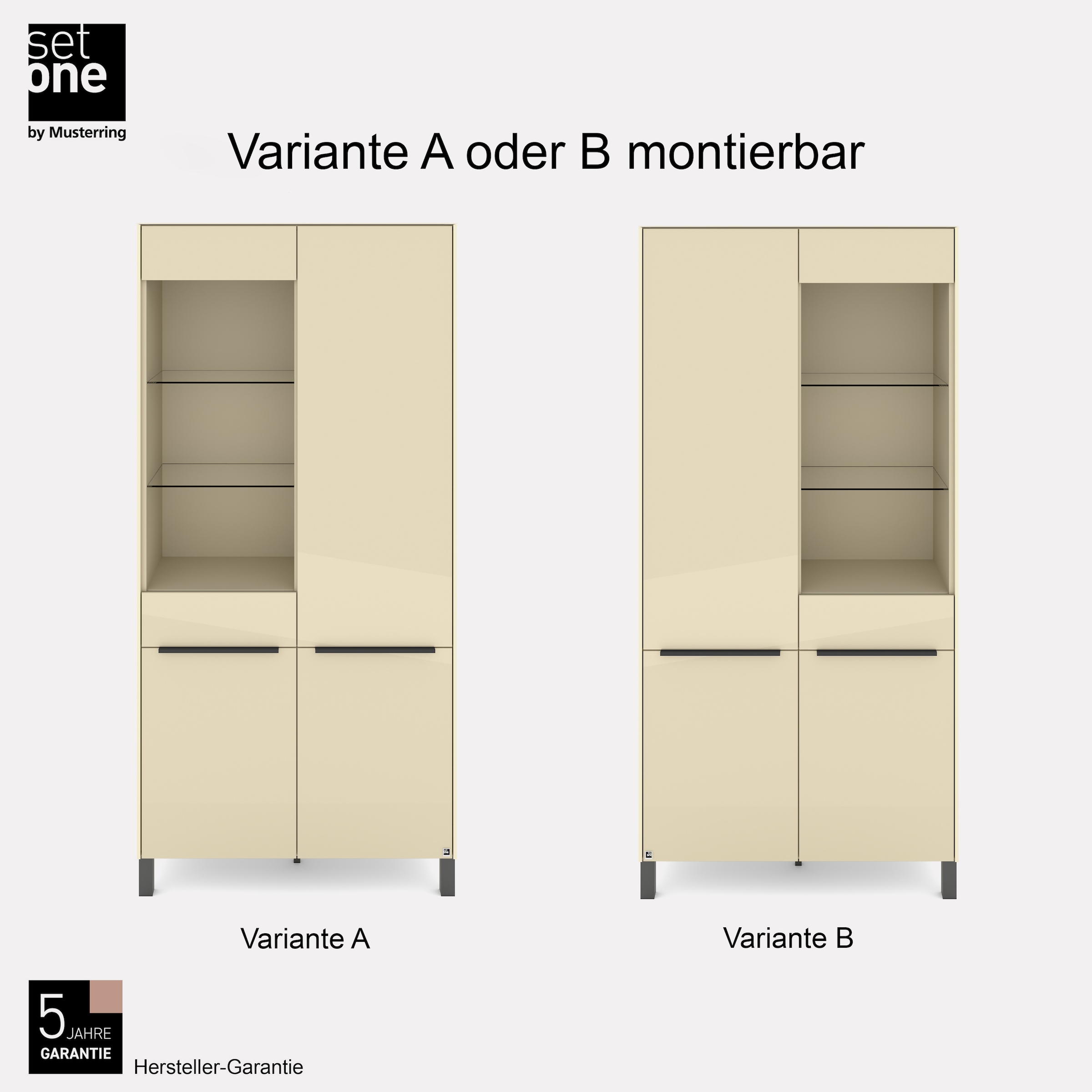 set one by Musterring Standvitrine »Reno« 1 Stk. tlg. Mit Vierkantfuß in diversen Farben, 197 cm Höhe & Farbauswahl