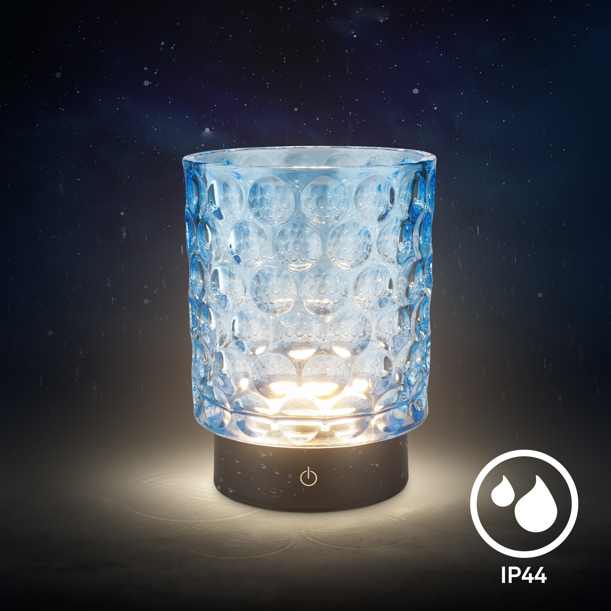 Briloner Leuchten LED Außen-Tischleuchte »SUNORA« LED-Board 2 Stk. Warmweiß kabellos 15 x 11 cm Blau 2W Wohnzimmer Flur Outdoor Aussen 2er-Set