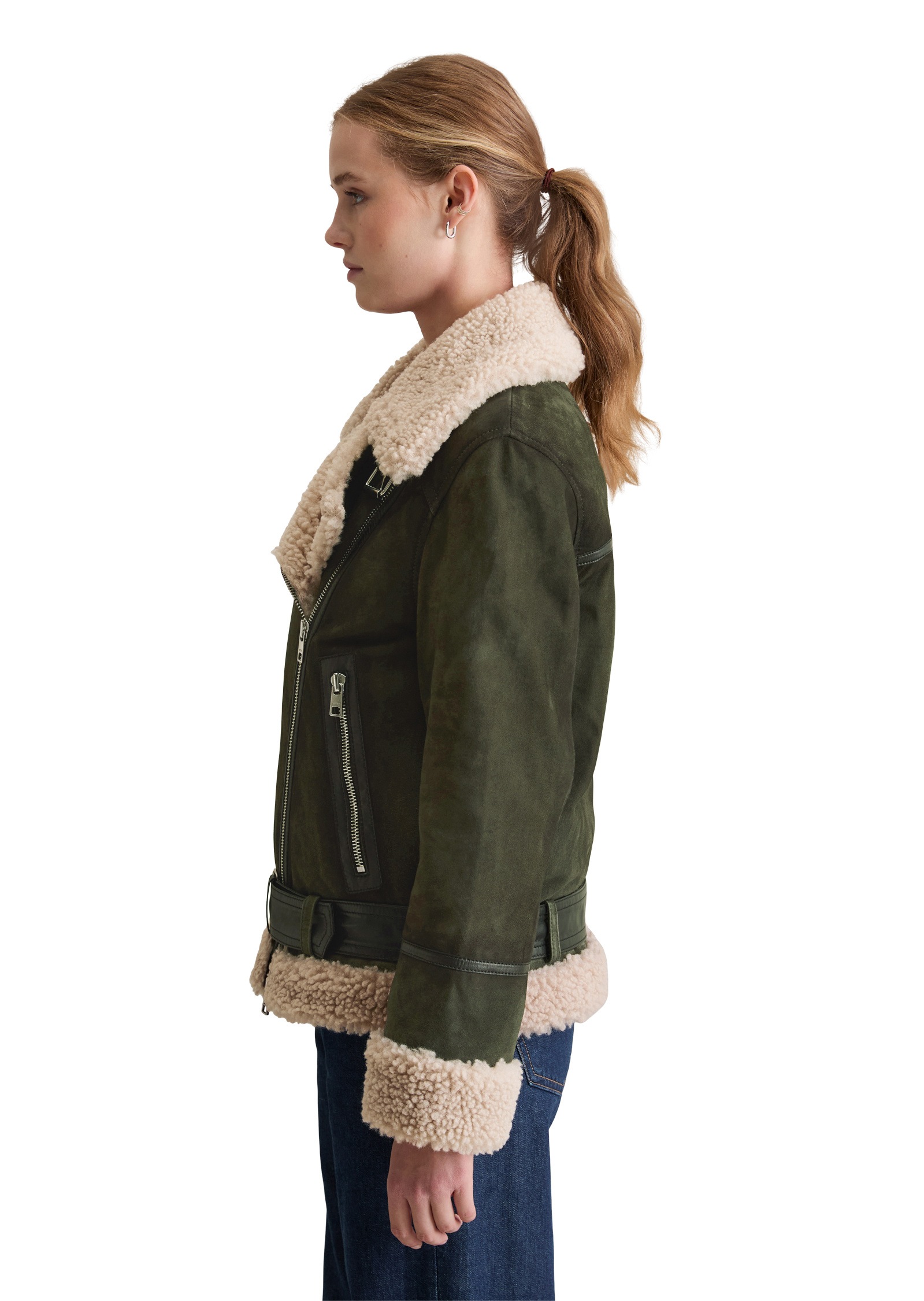 Marc O'Polo DENIM Lederjacke »mit Teddyplüsch«