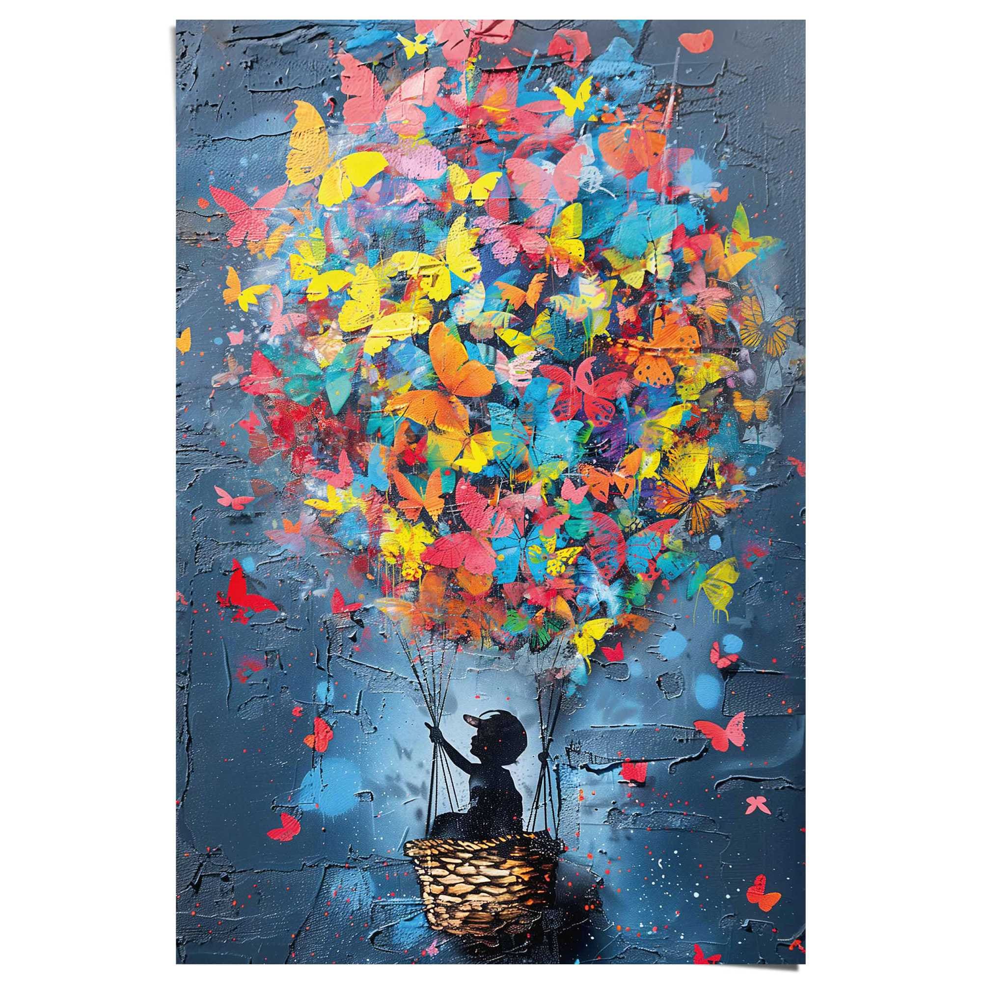 Reinders Poster "Balloon Kid", Wohnzimmer - Mehrfarbig - 150 gr. Papier - S günstig online kaufen