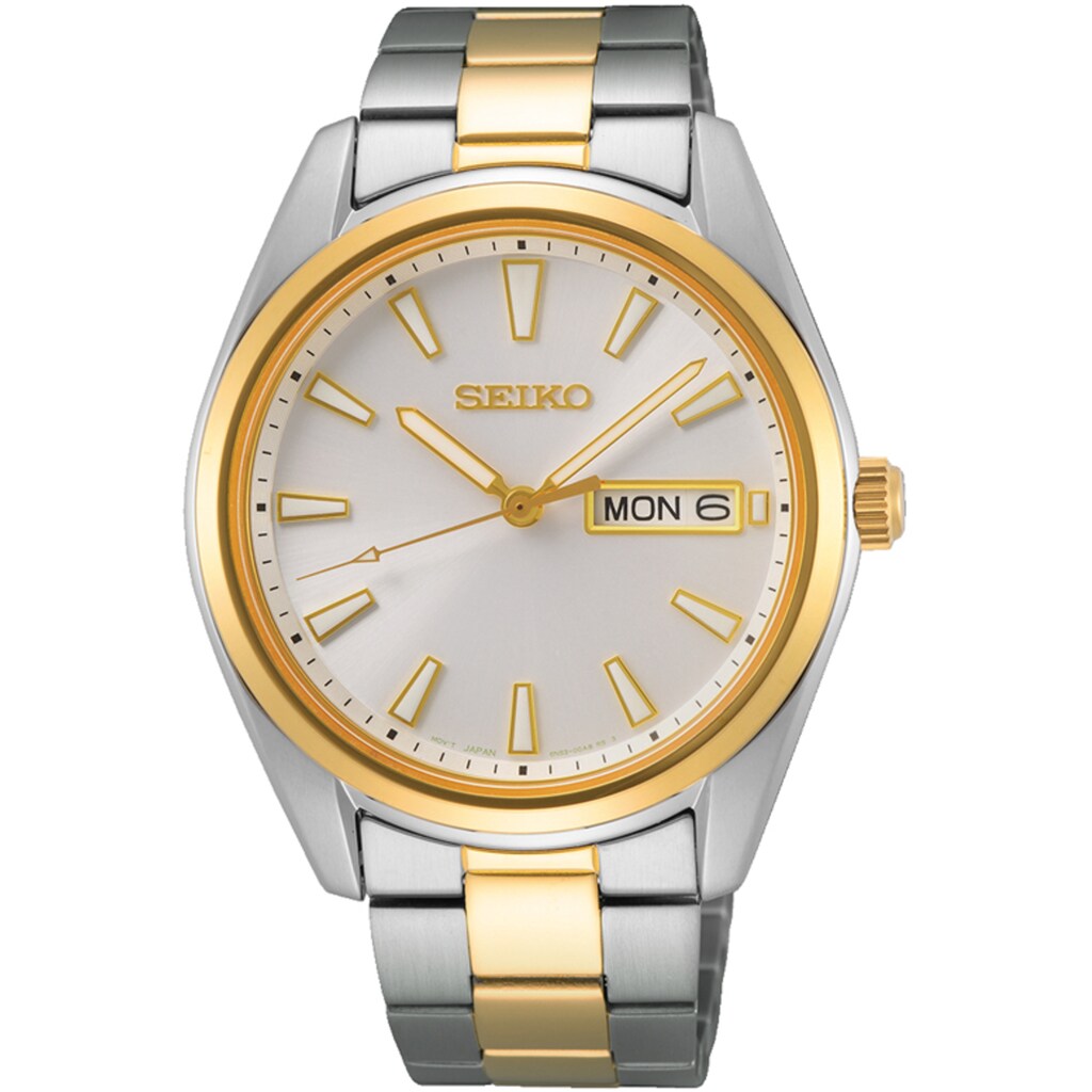 Seiko Quarzuhr »SUR446P1«, Armbanduhr, Herrenuhr, Datum, Saphirglas