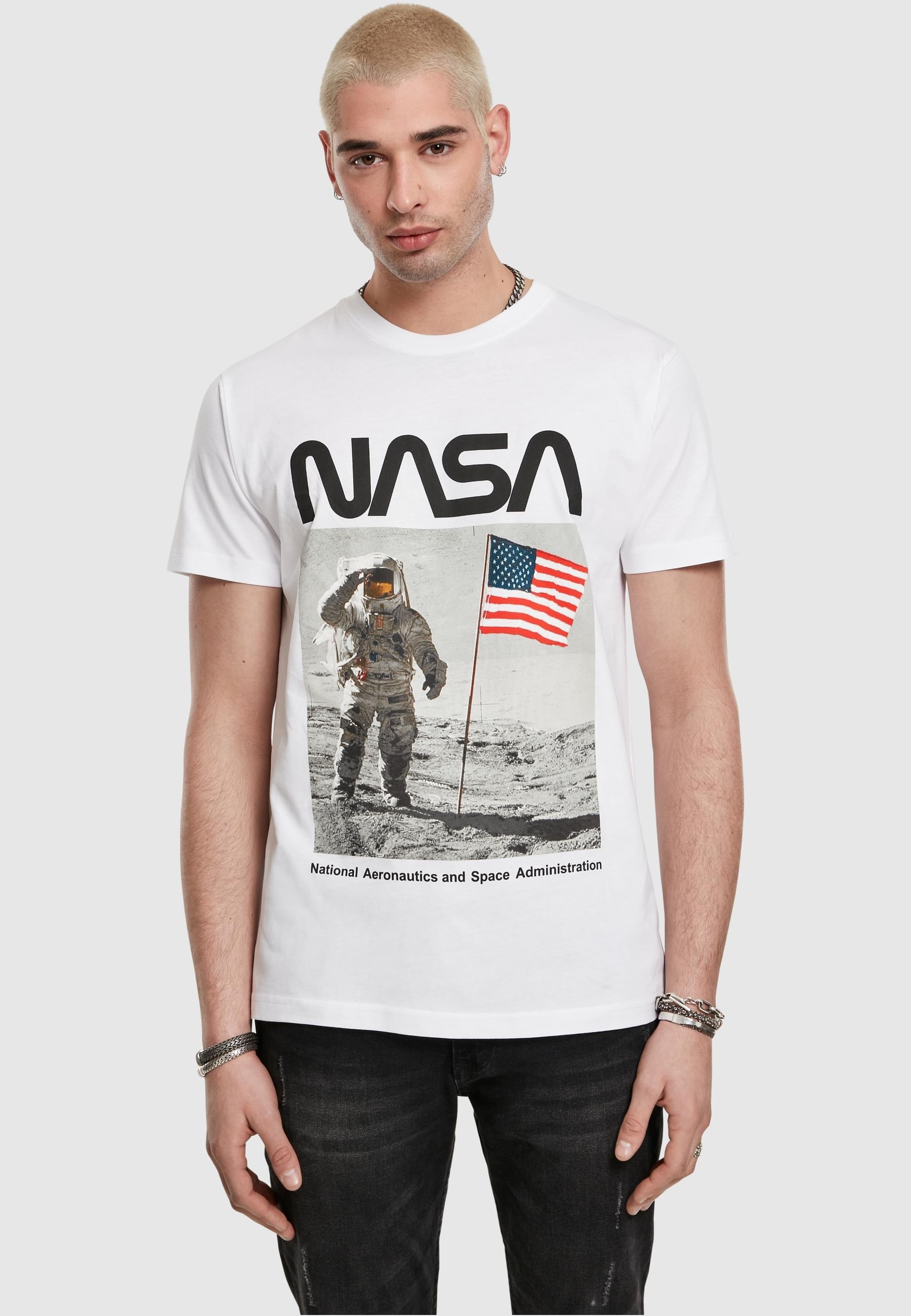 MisterTee Kurzarmshirt »MisterTee Herren NASA Moon Man Tee«, (1 tlg.)