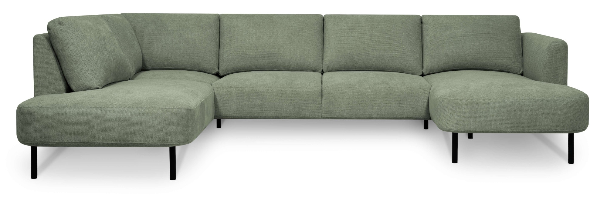 Places of Style Wohnlandschaft »Cesola«, in weichem Chenille-Stoff, Breite 327 cm, mit schwarzen Metallfüßen