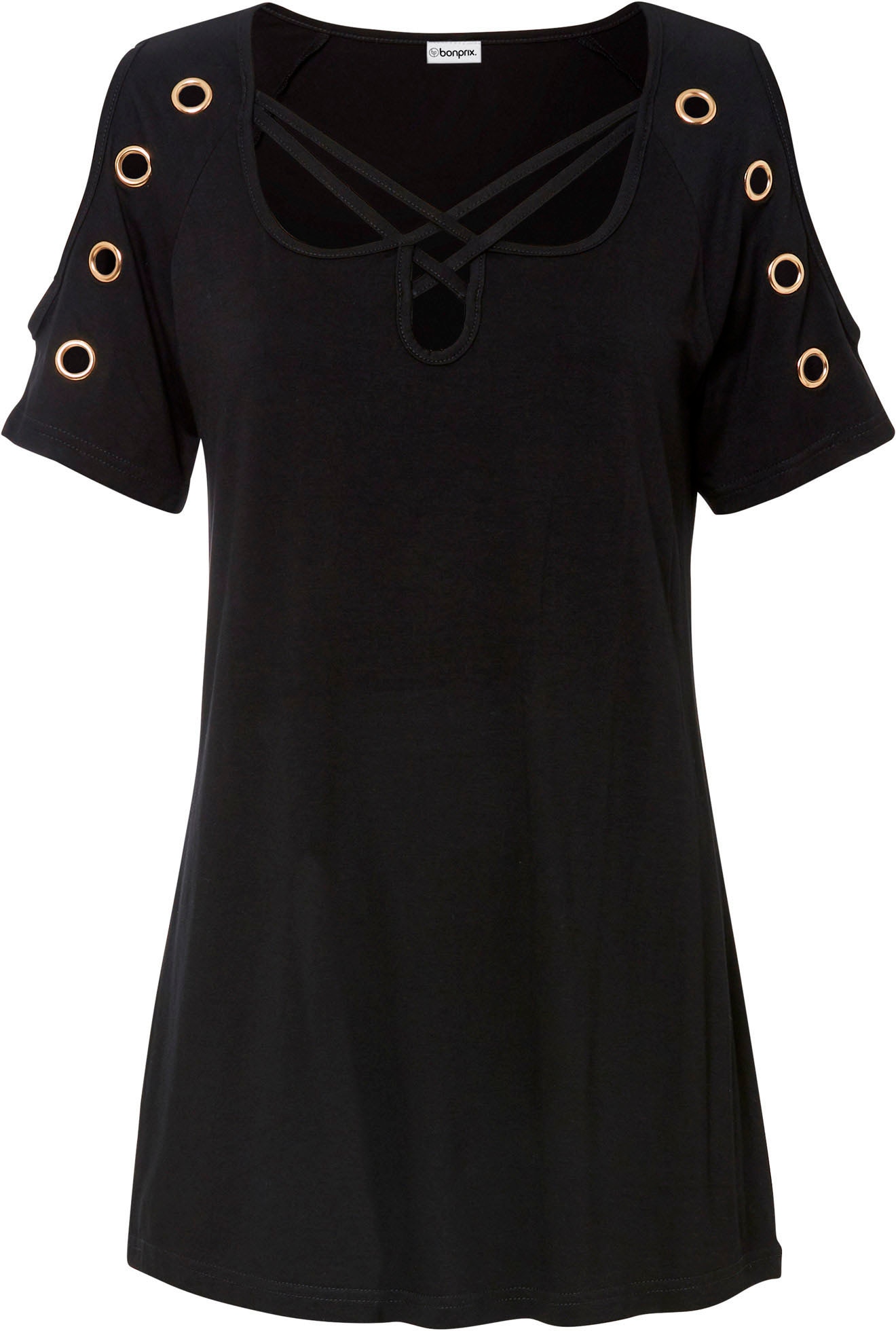 bonprix T-Shirt Slim fit Passform, Kurzarm-Design, mit Cut-Outs an den Ärmeln