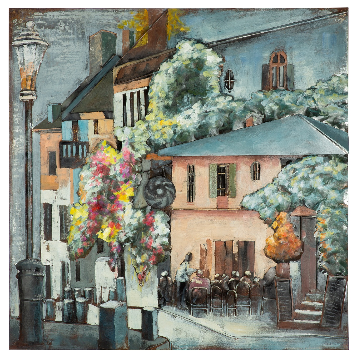 Casablanca by Gilde Metallbild "Bild quadratisch Café Toskana mehrfarbig H. günstig online kaufen