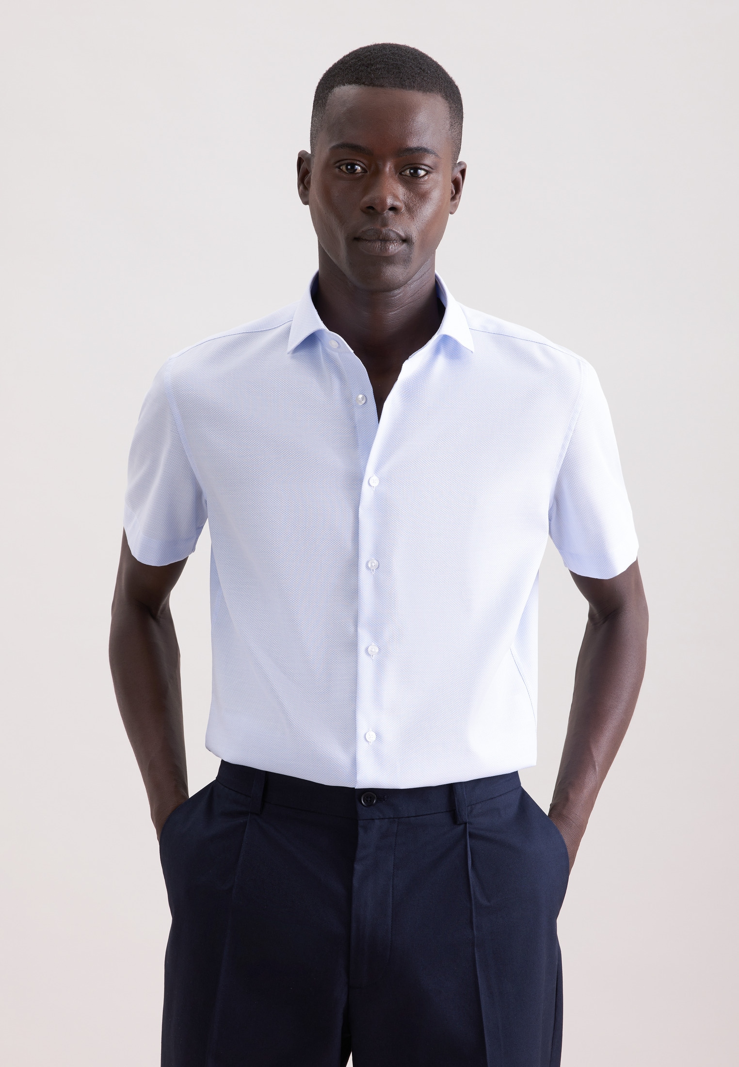 seidensticker Businesshemd "Schwarze Rose" Shaped 1/2 Kentkragen Struktur günstig online kaufen