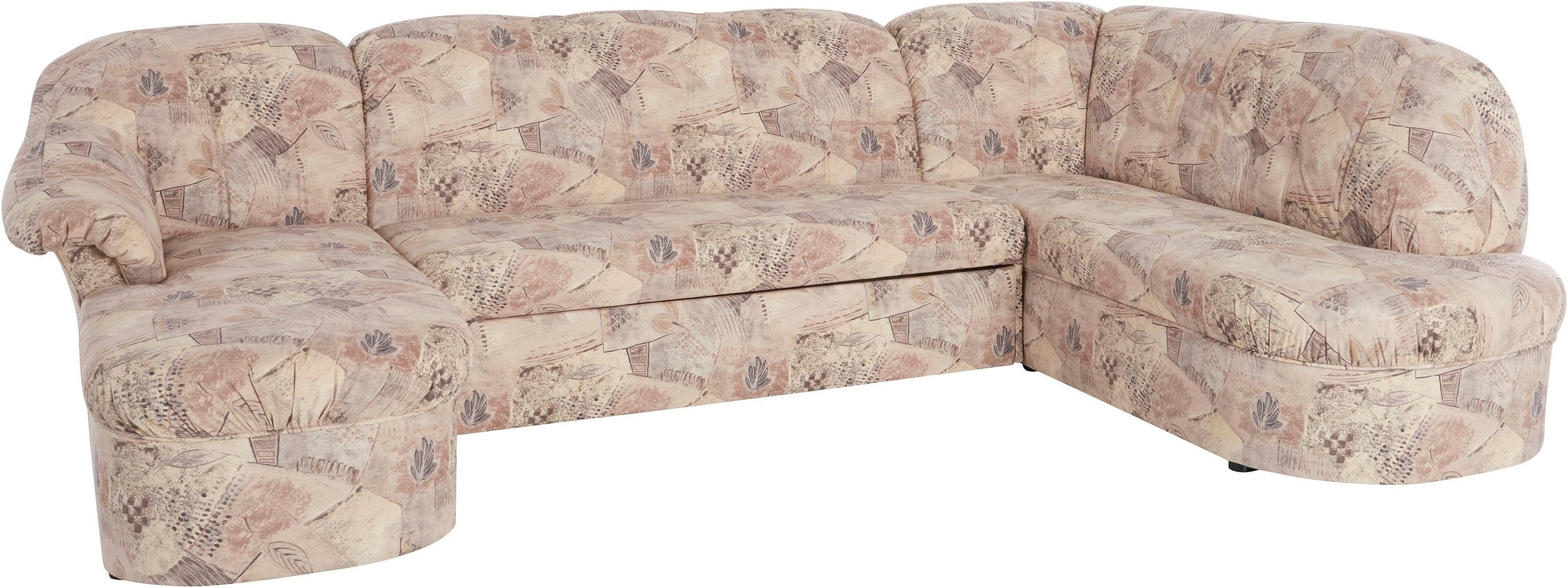 DOMO collection Wohnlandschaft »Pegnitz, zeitlos&modern, elegante Rückensteppung, Breite 292cm, U-Form« wahlweise mit Bettfunktion