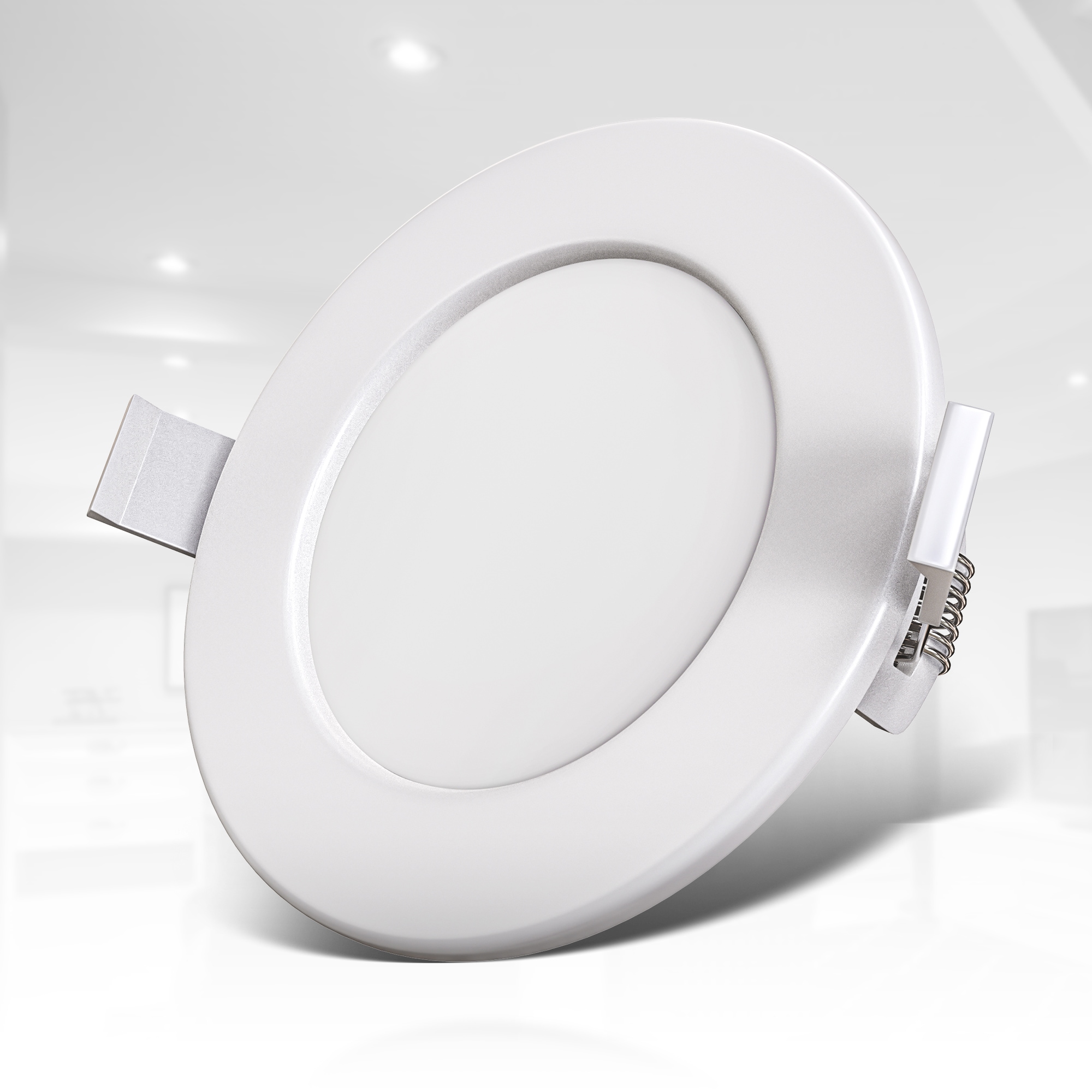 B.K.Licht LED Einbauleuchte »3er Set Bad Einbaustrahler, IP44 geschützt, flache Einbauspots«, Leuchtmittel LED-Modul | LED fest integriert, 3.000K, 450Lm, 6W, Kunststoff, 11,5 x 3 cm, Weiß