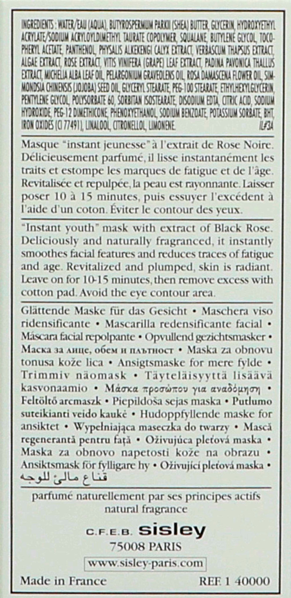 sisley Gesichtsmaske »Black Rose Cream Mask«, Mit Anti-Age-Wirkstoffen, sorgt für spürbar glattere Haut.