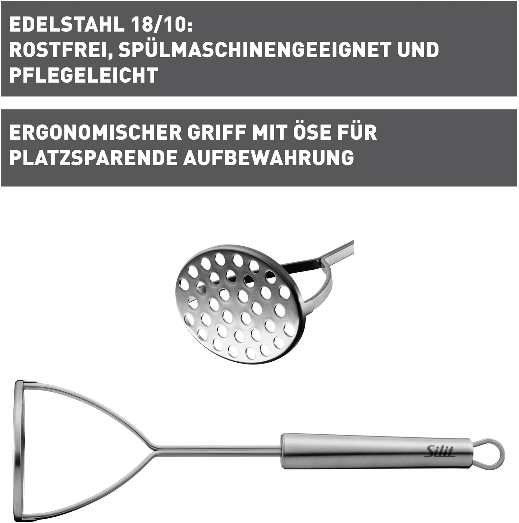 Silit Kartoffelstampfer »Classic Line«, (1 St.), ergonomisch, Aufhängeöse, spülmaschinenfest