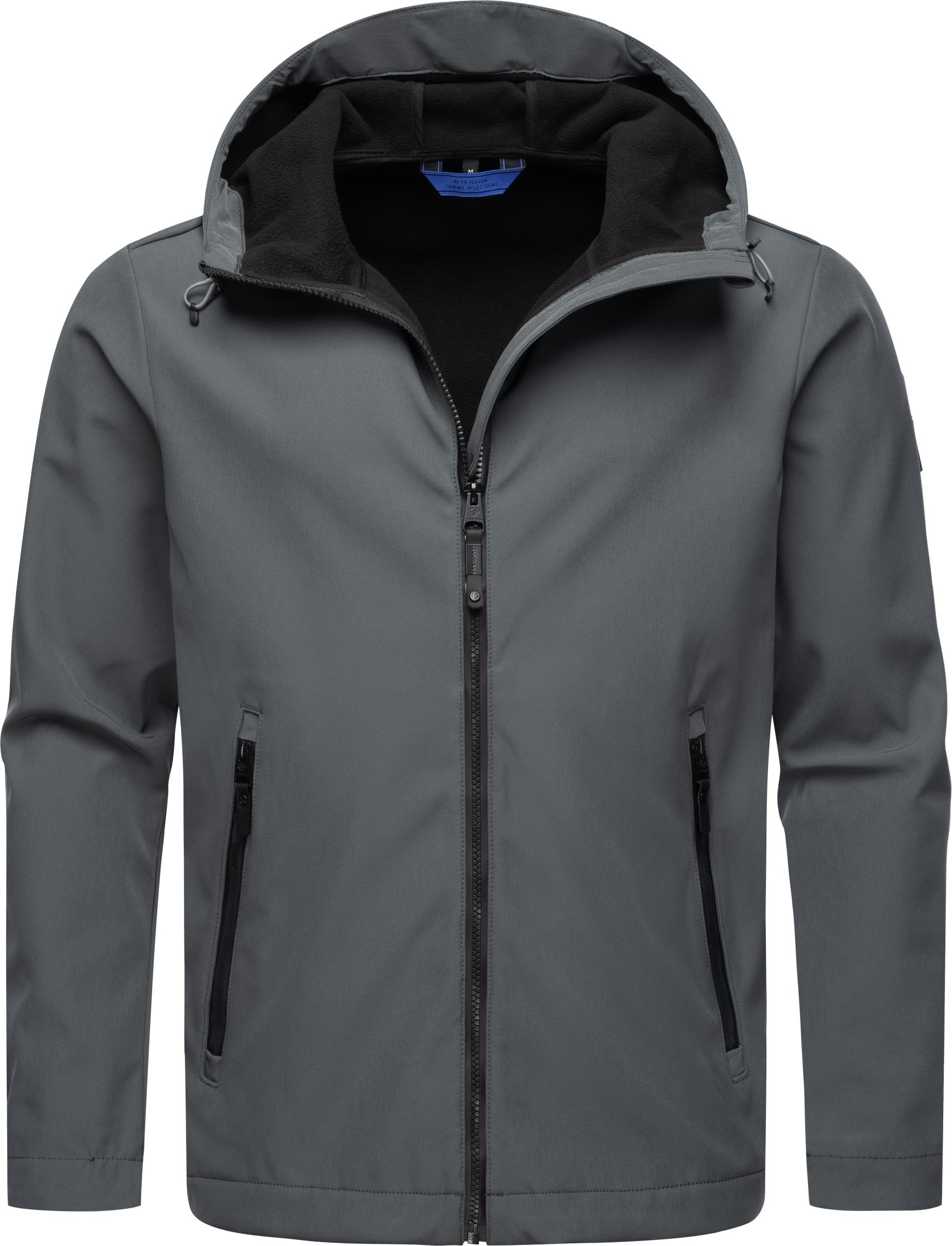 Ragwear Softshelljacke »Shellwie Warm«, mit Kapuze, wasserdichte Herren Übergangsjacke mit großer Kapuze