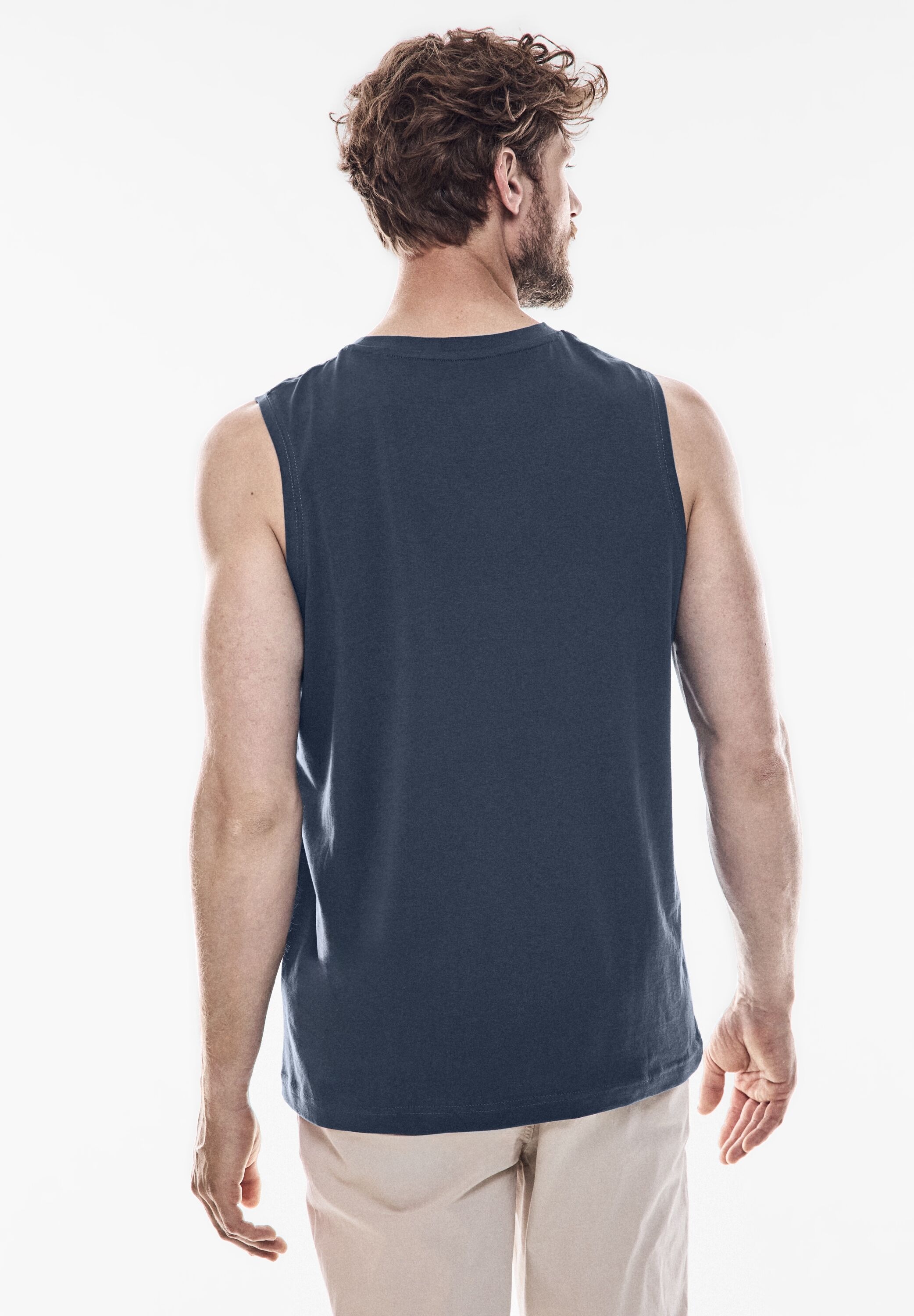 STREET ONE MEN Rundhalsshirt, aus Jersey in Unifarbe günstig online kaufen