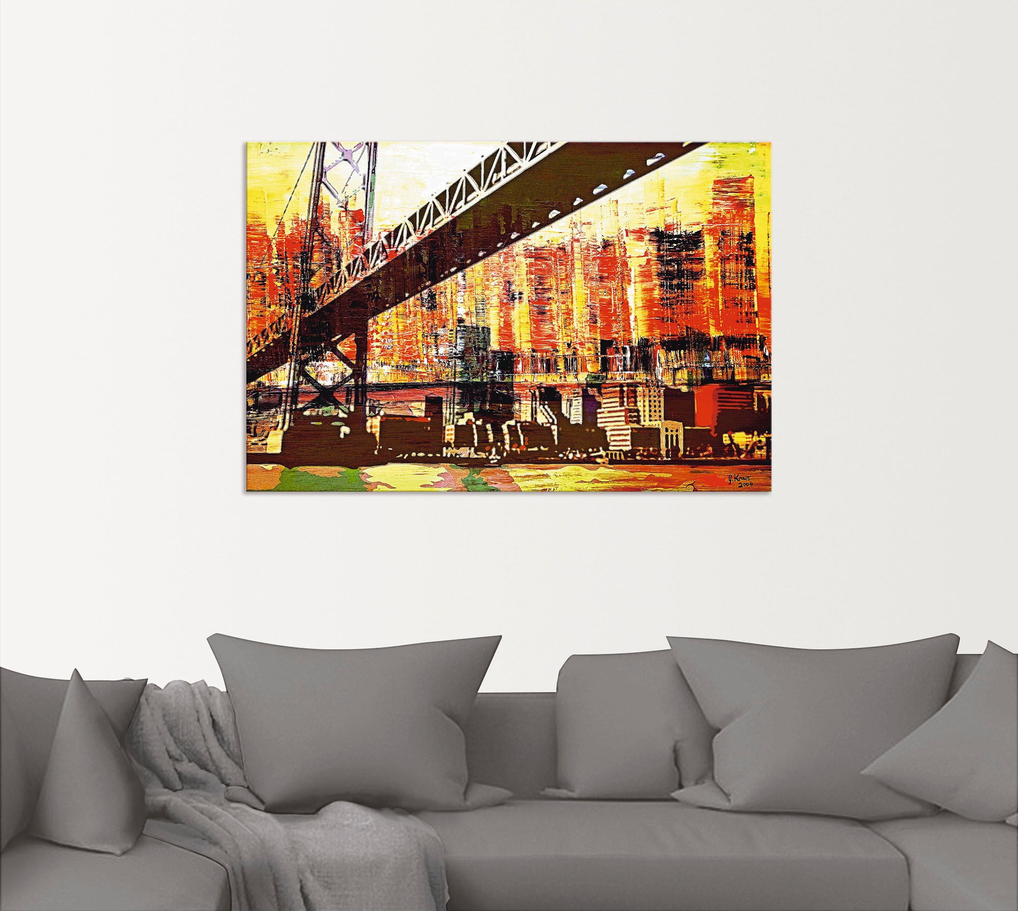 Artland Wandbild »San Francisco mit Oakland Bay Bridge«, Amerika, (1 St.), als Alubild, Leinwandbild, Wandaufkleber oder Poster in versch. Größen