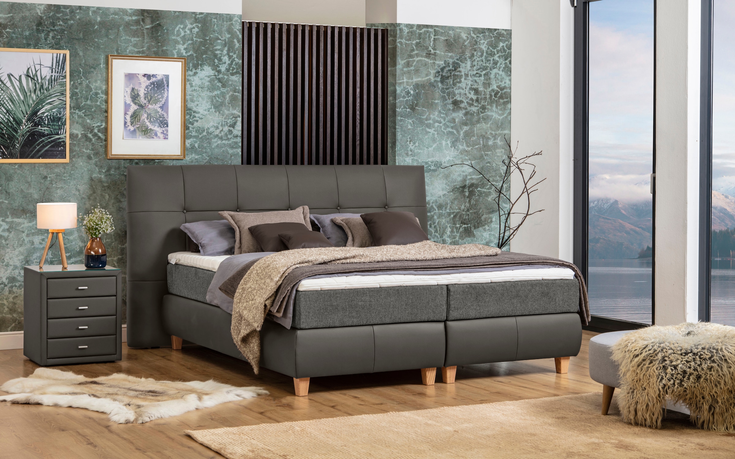 ADA trendline Boxspringbett »Luella«, ADA trendline Boxspringbett, inkl. Matratze und Viscoschaum-Topper