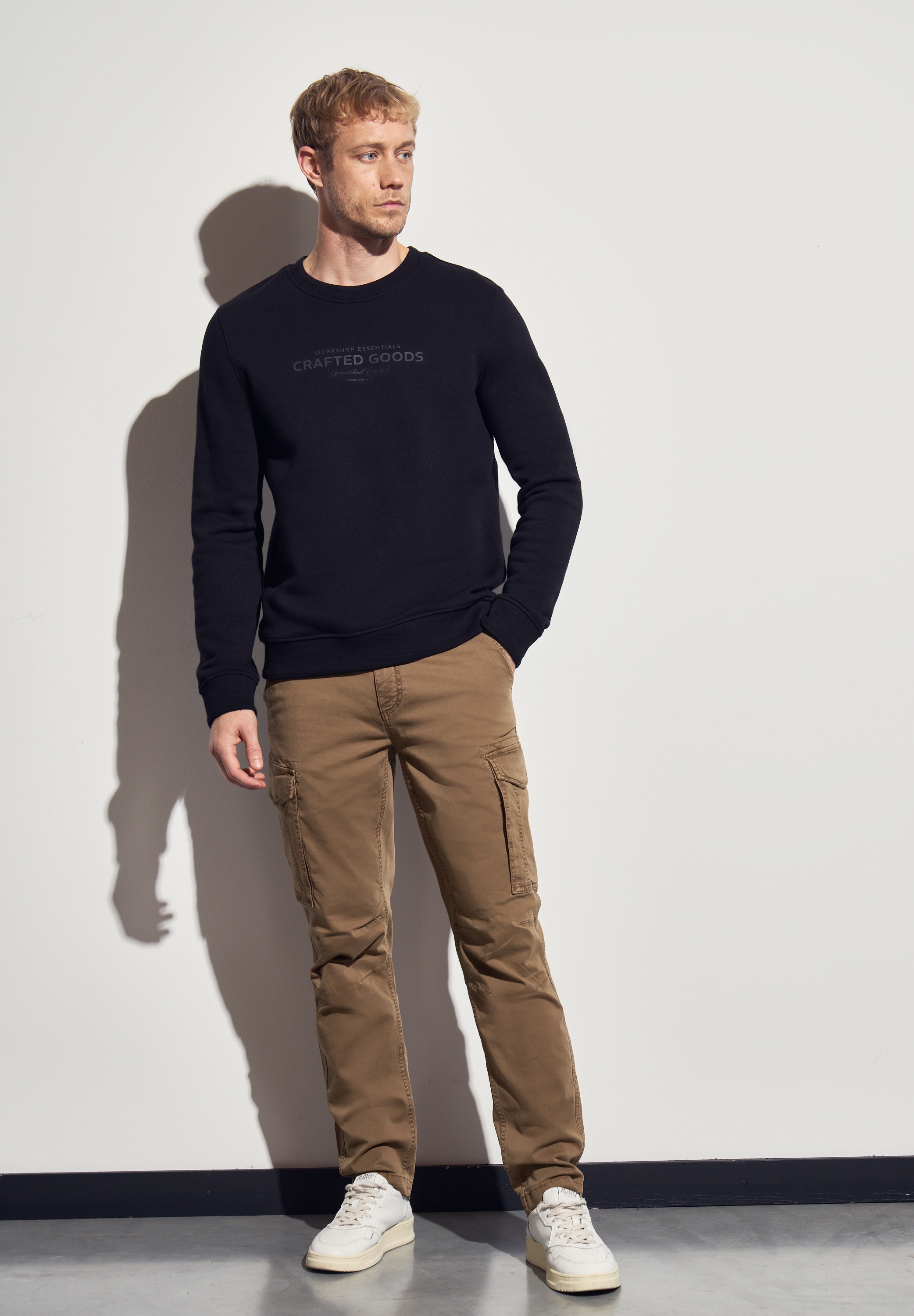 STREET ONE MEN Cargohose, aus Baumwolle mit Stretchanteil