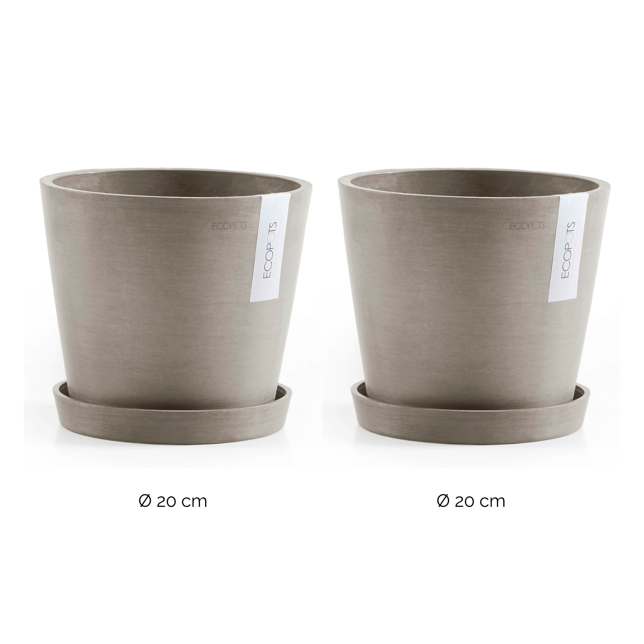 ECOPOTS Blumentopf »Amsterdam«, (Set, 2 St.), mit passenden Untersetzern