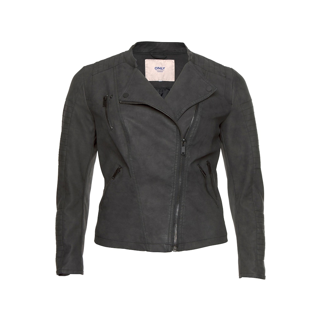 ONLY CARMAKOMA Lederimitatjacke »Avana«, mit Biker-Details