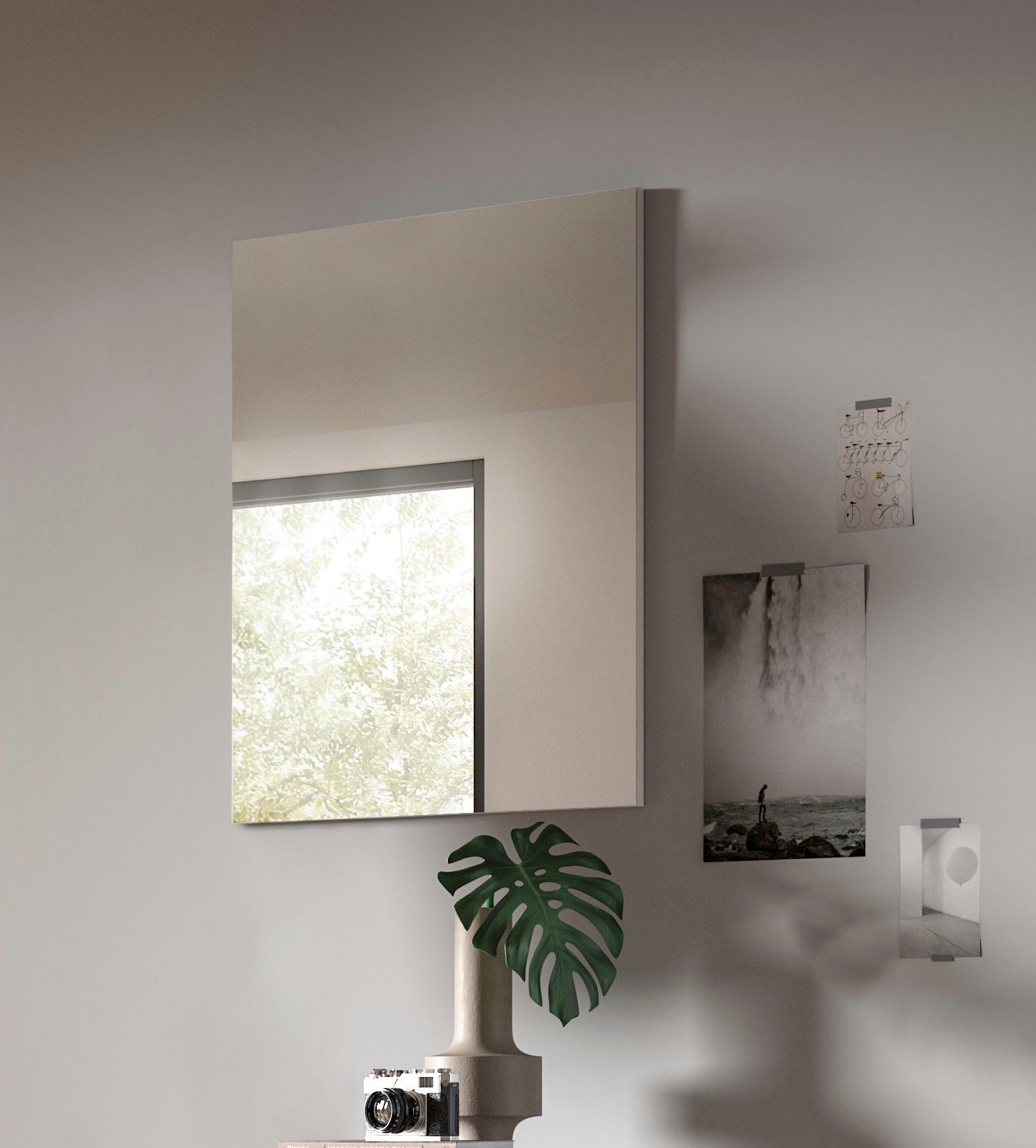 Home affaire Garderobenspiegel "Valhe, Breite 55 cm, inkl. Material zur Wan günstig online kaufen