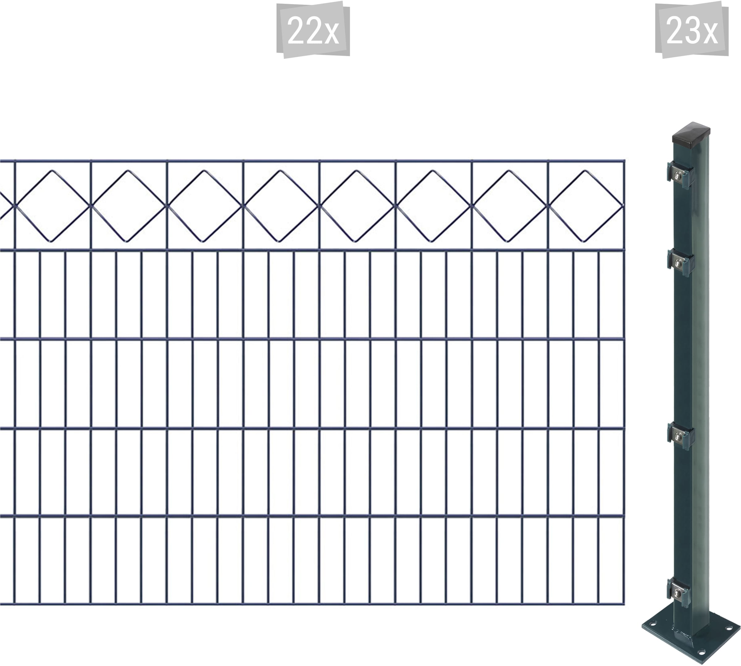 Arvotec "EASY 100 zum Aufschrauben "Karo" mit Zierleiste" Zaunhöhe 100 cm, Zaunlänge 2 - 60 m