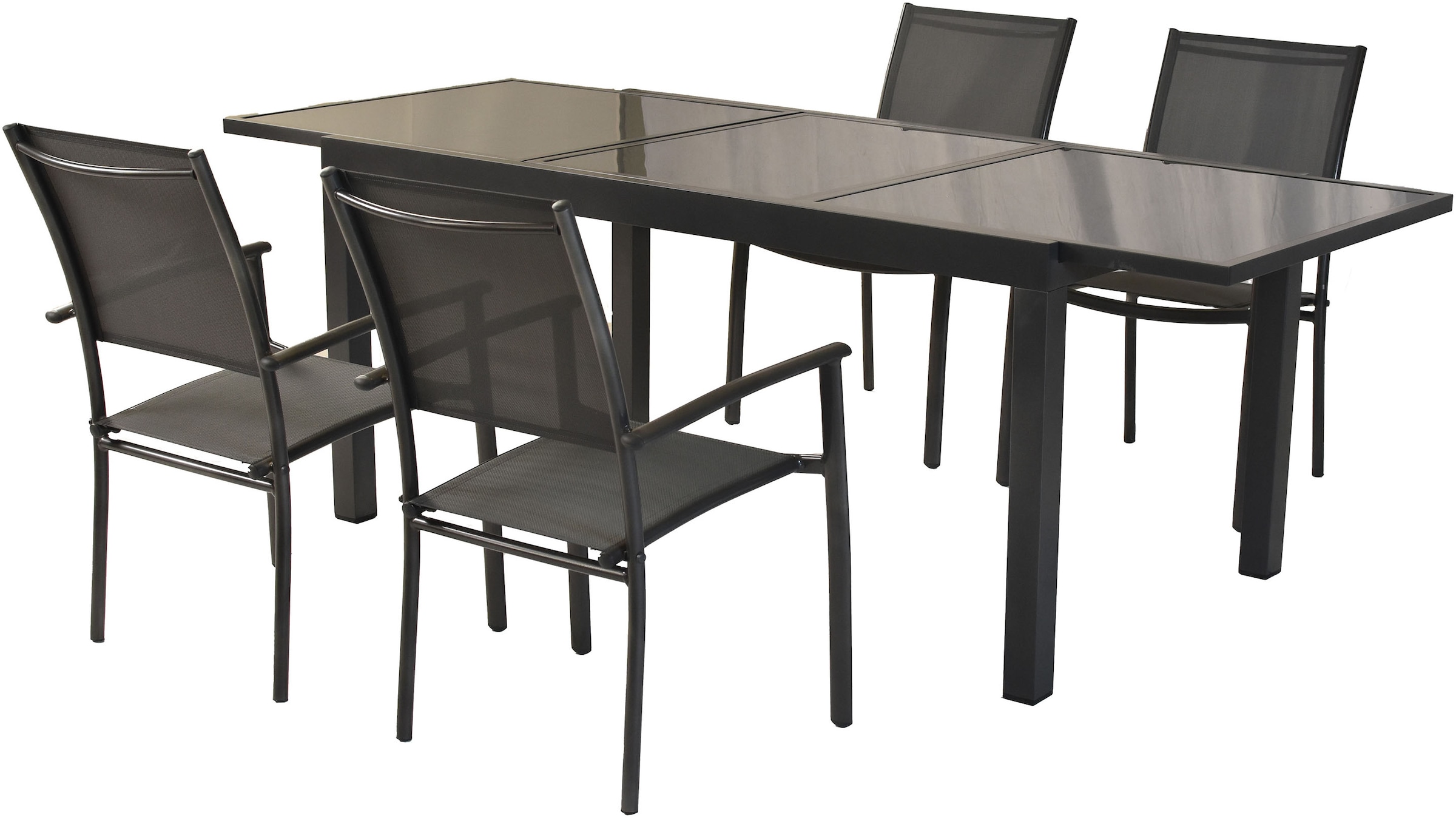 MERXX Garten-Essgruppe ""Milano"", (Set, 5 tlg.), Sessel stapelbar, Tisch a günstig online kaufen