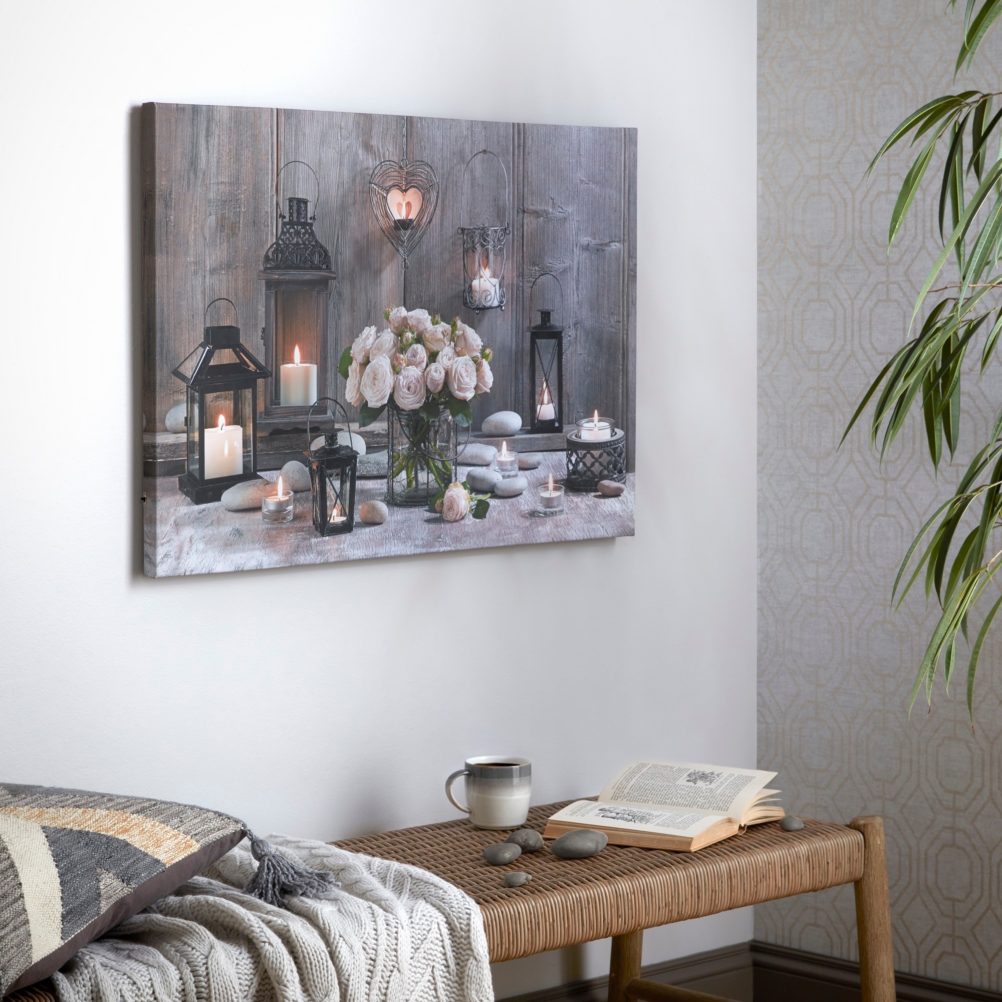 Art for the home LED-Bild »Cosy Kerzen LED 60x90cm«, (1 St.)